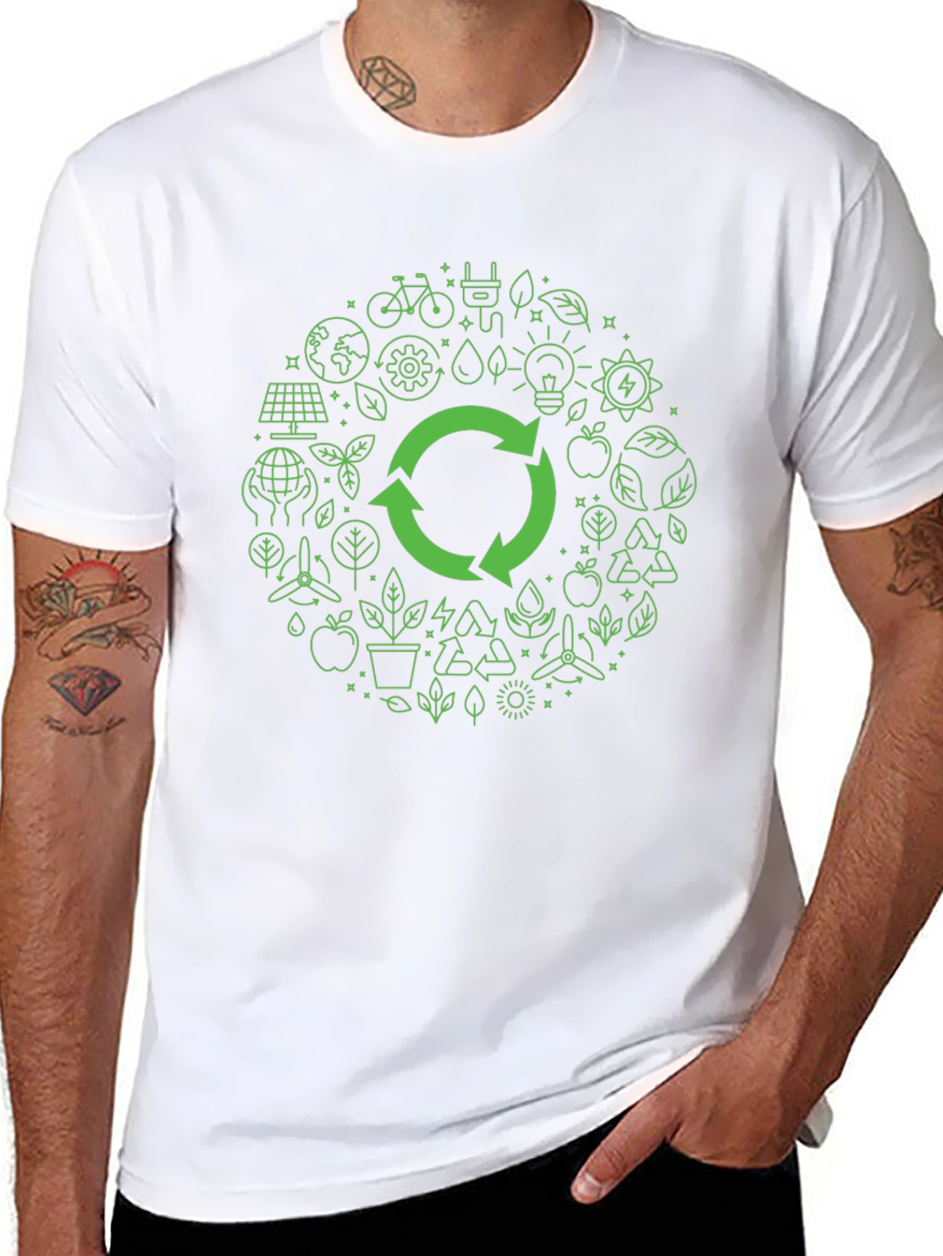 Eco-Friendly Graphic Tee - Recycle Design