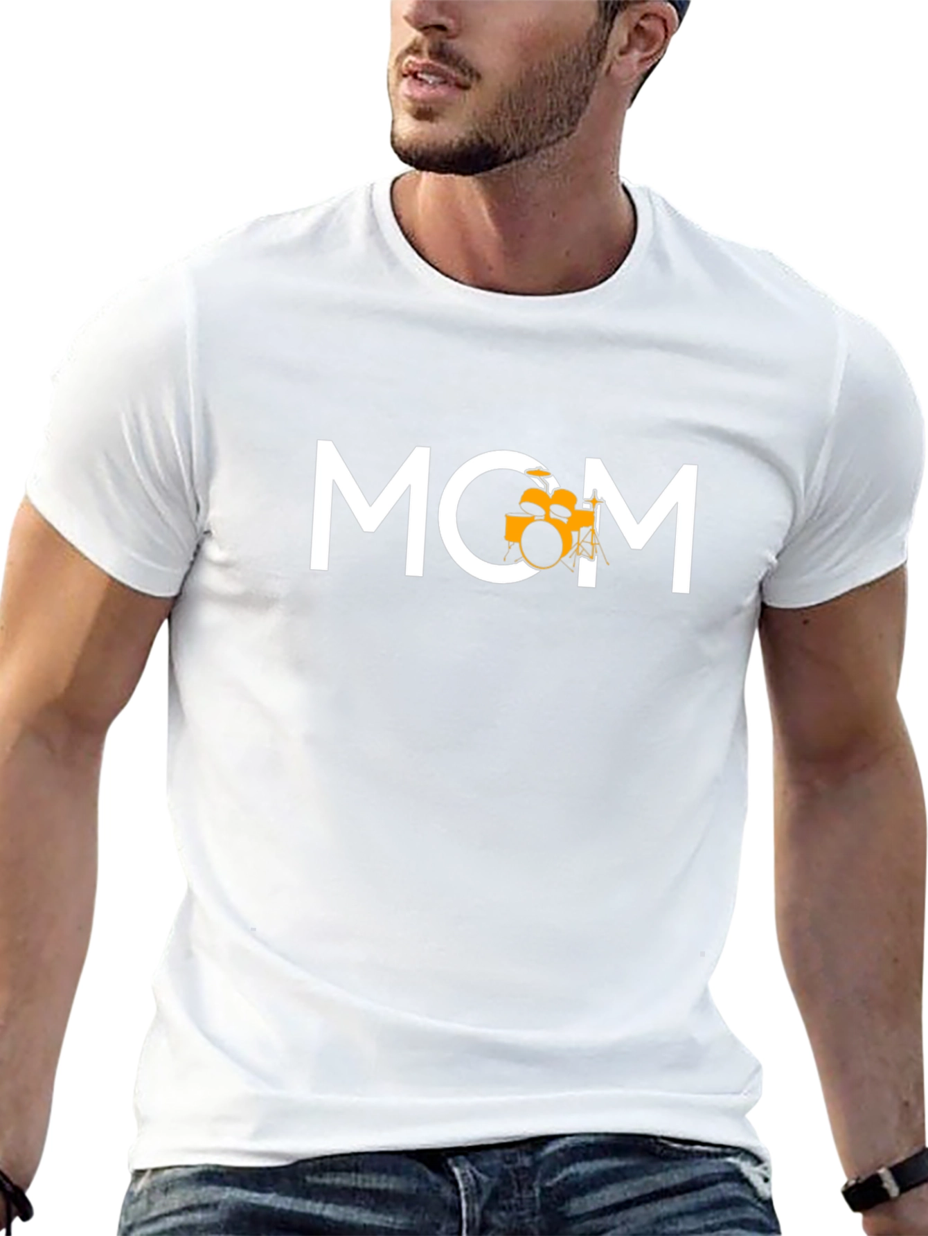 Drummer Mom Graphic T-Shirt - Black