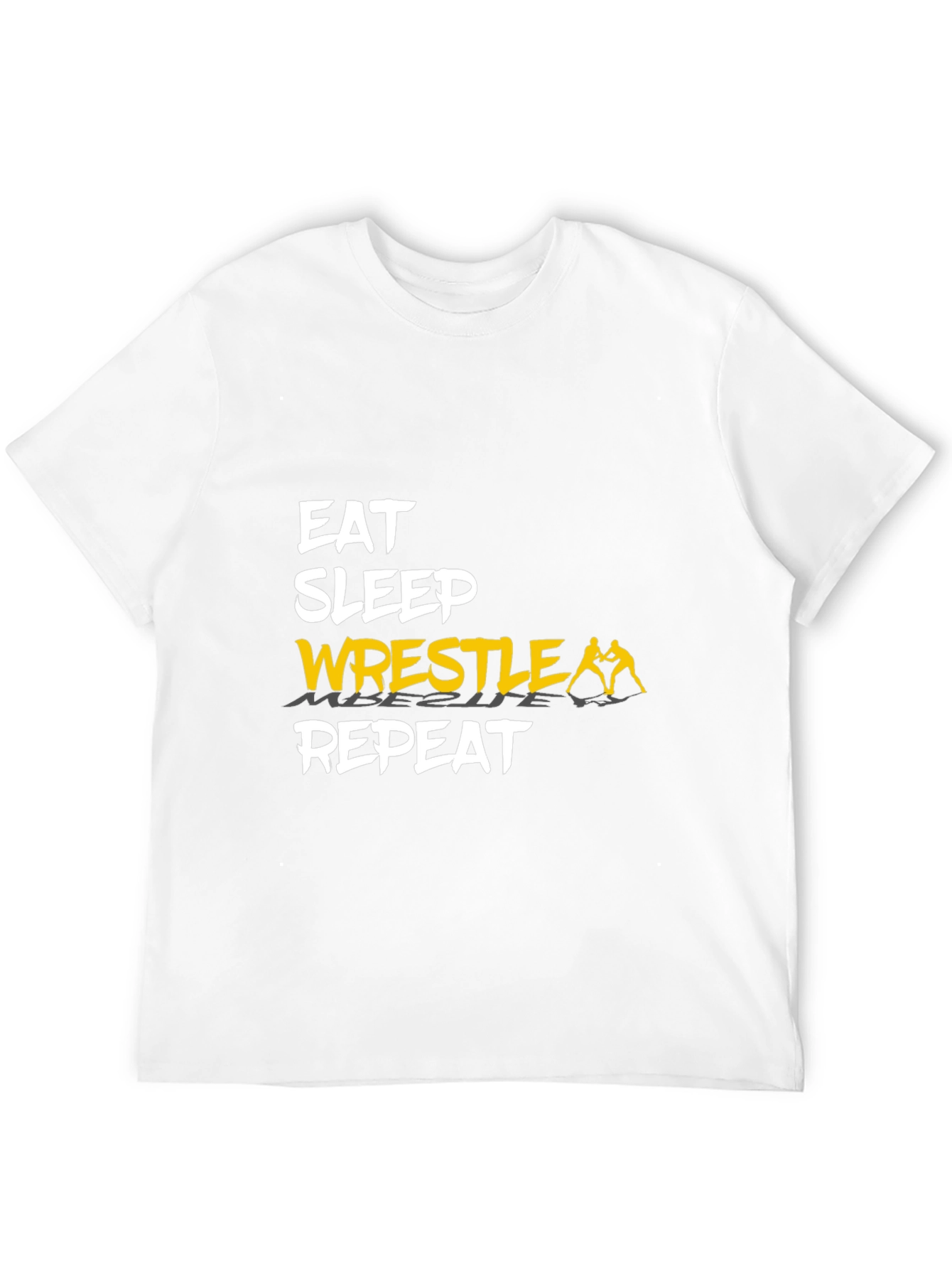 Eat Sleep Wrestle Repeat Black Graphic T-Shirt