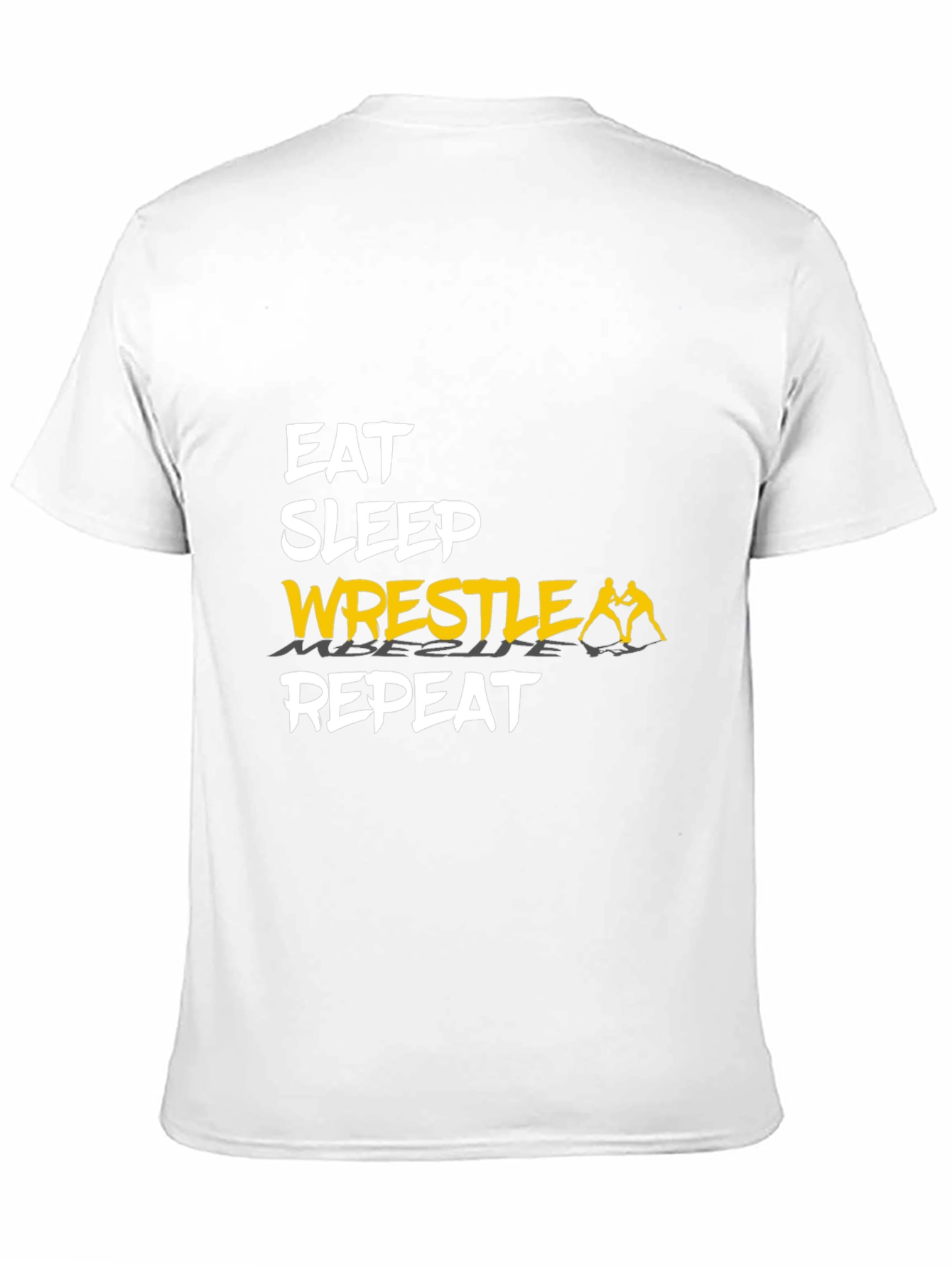 Eat Sleep Wrestle Repeat Black Graphic T-Shirt