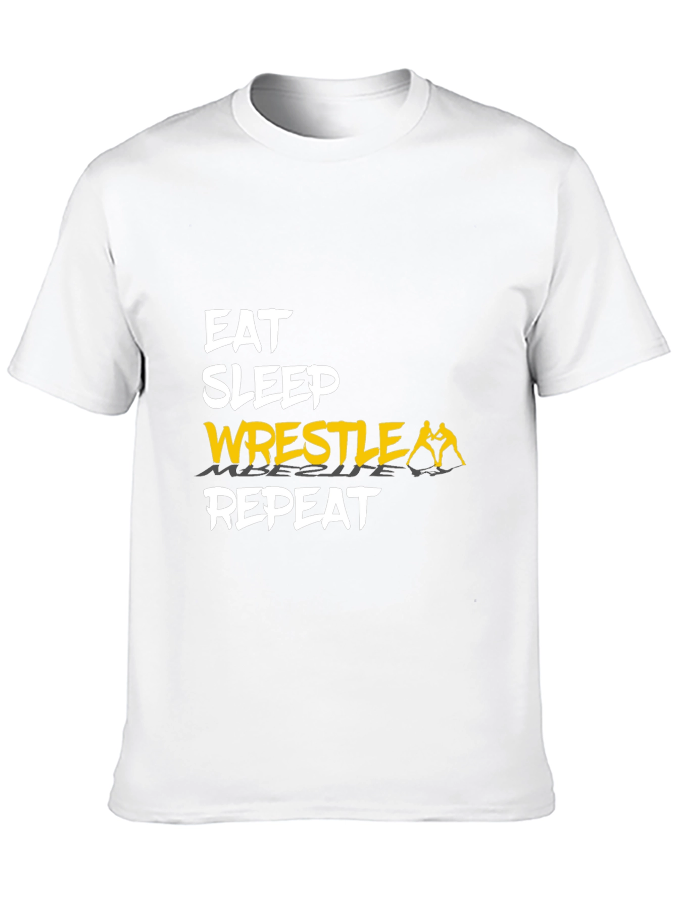 Eat Sleep Wrestle Repeat Black Graphic T-Shirt