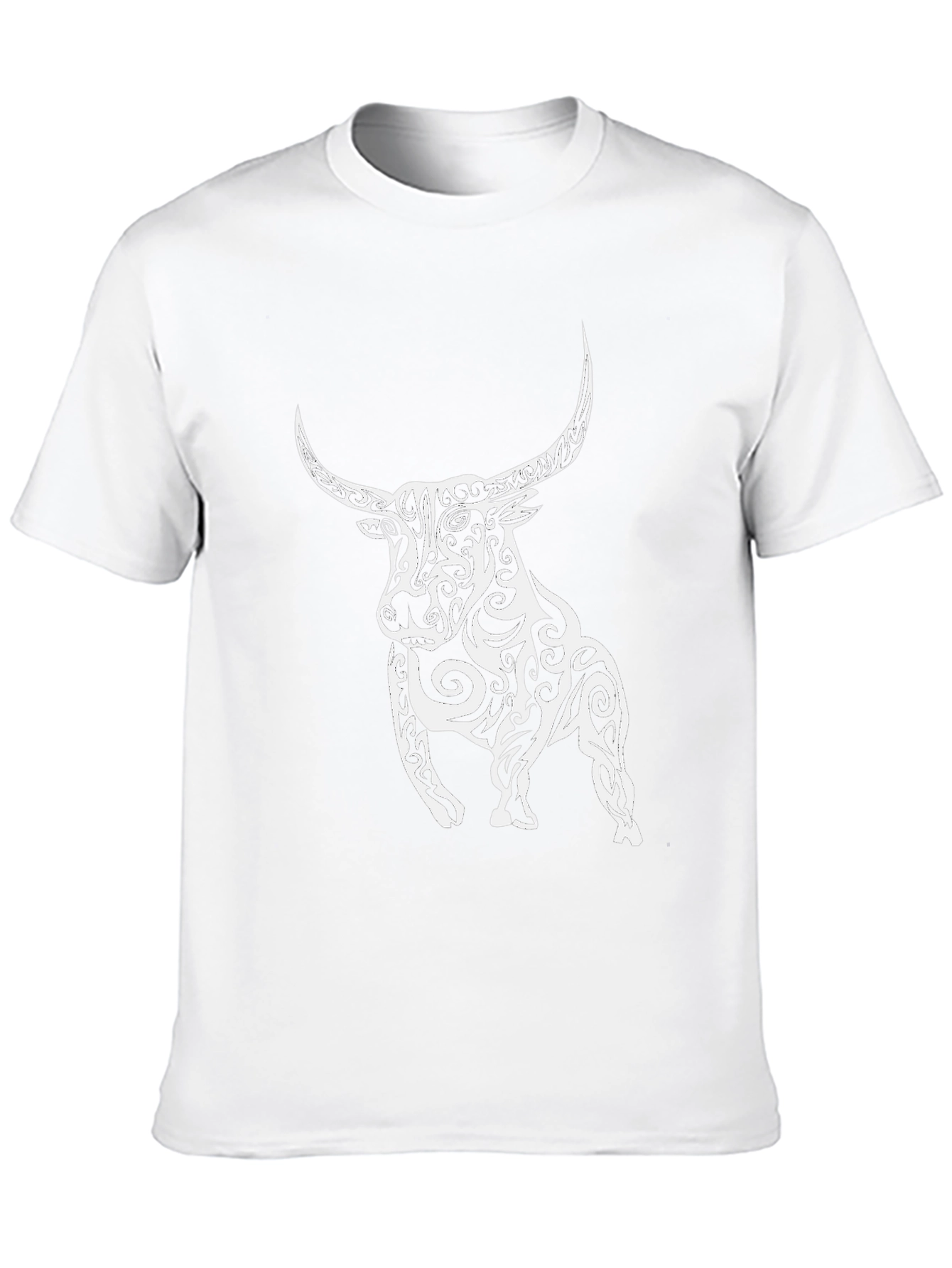 Tribal Bull Graphic Black T-Shirt