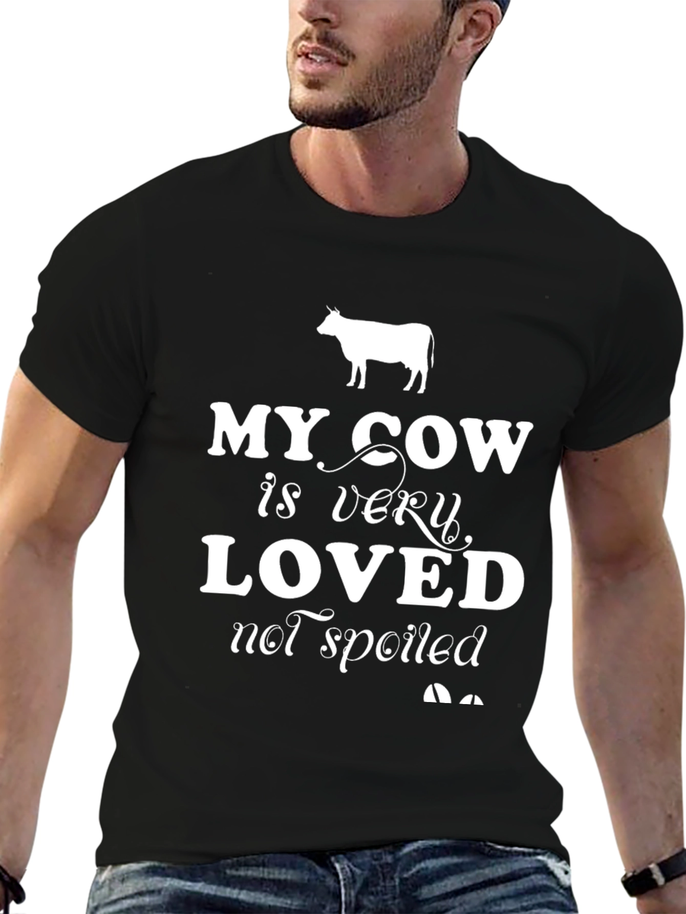 My Cow Is Very Loved Black T-Shirt