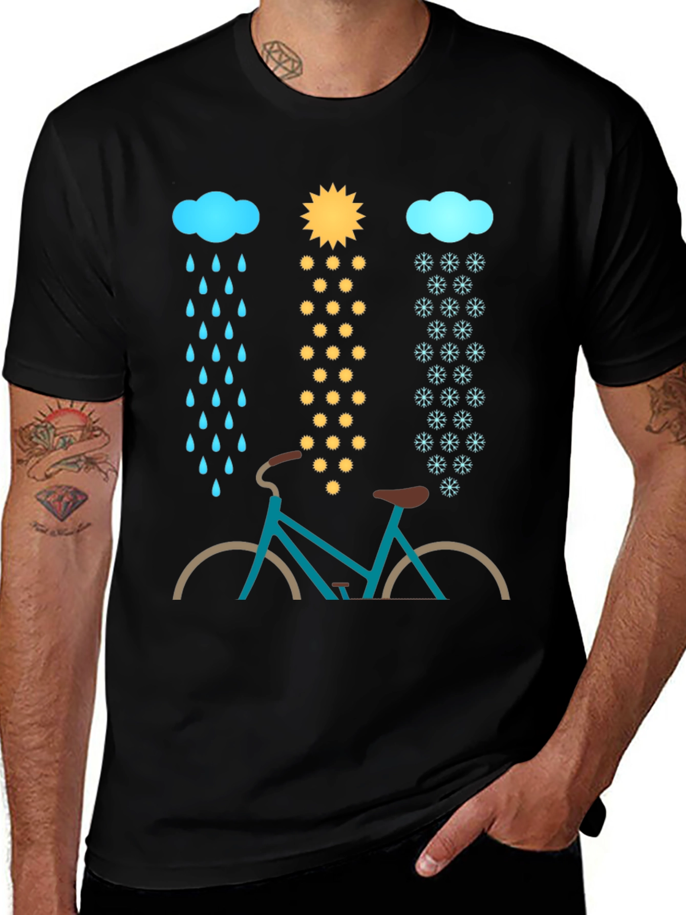 Weatherproof Bike Graphic Tee - Ride Through Any Season!