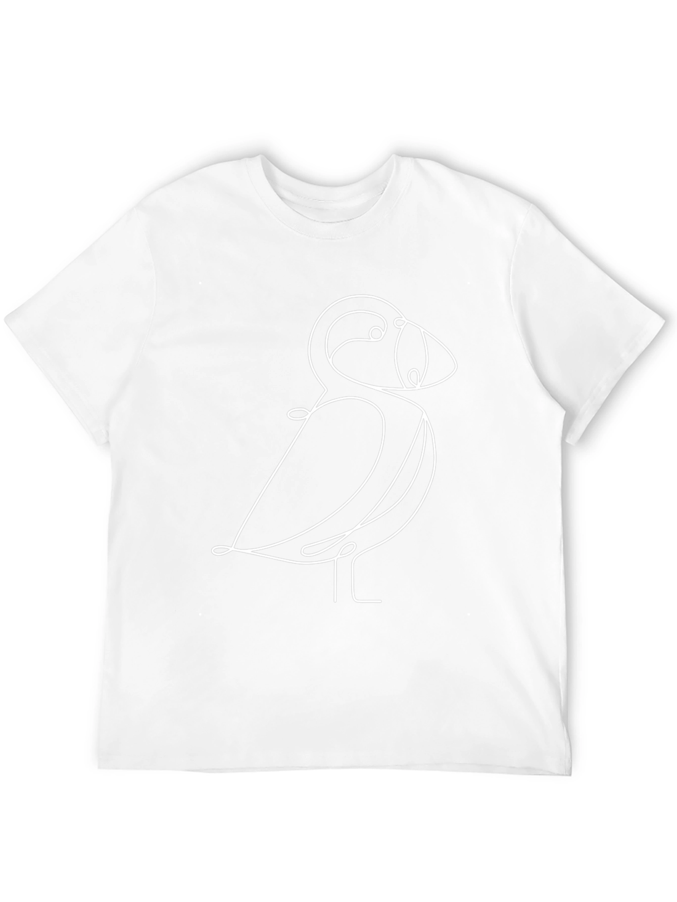 Puffin Line Art Black T-Shirt