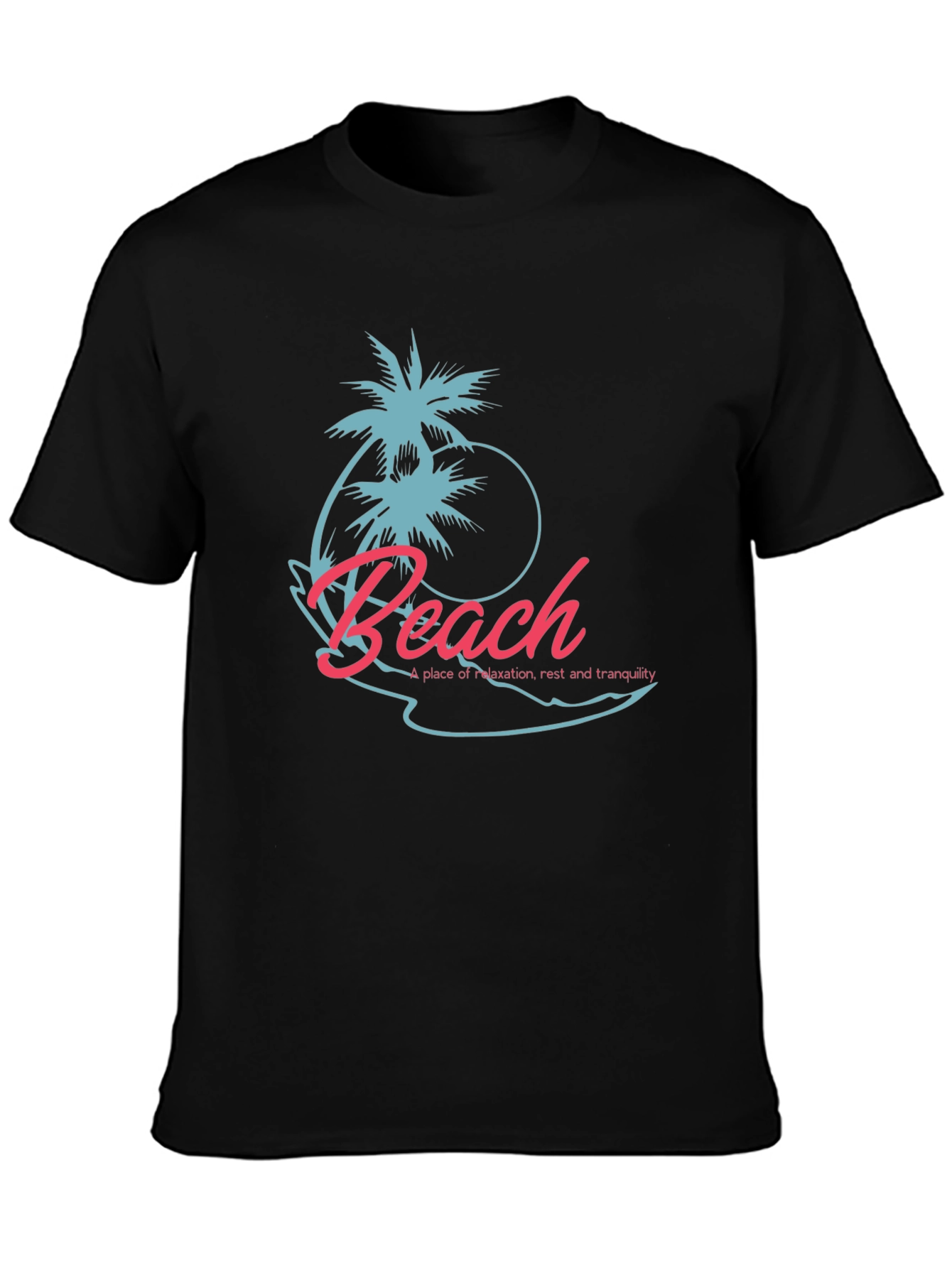 Tropical Beach Graphic T-Shirt - Relaxation Style