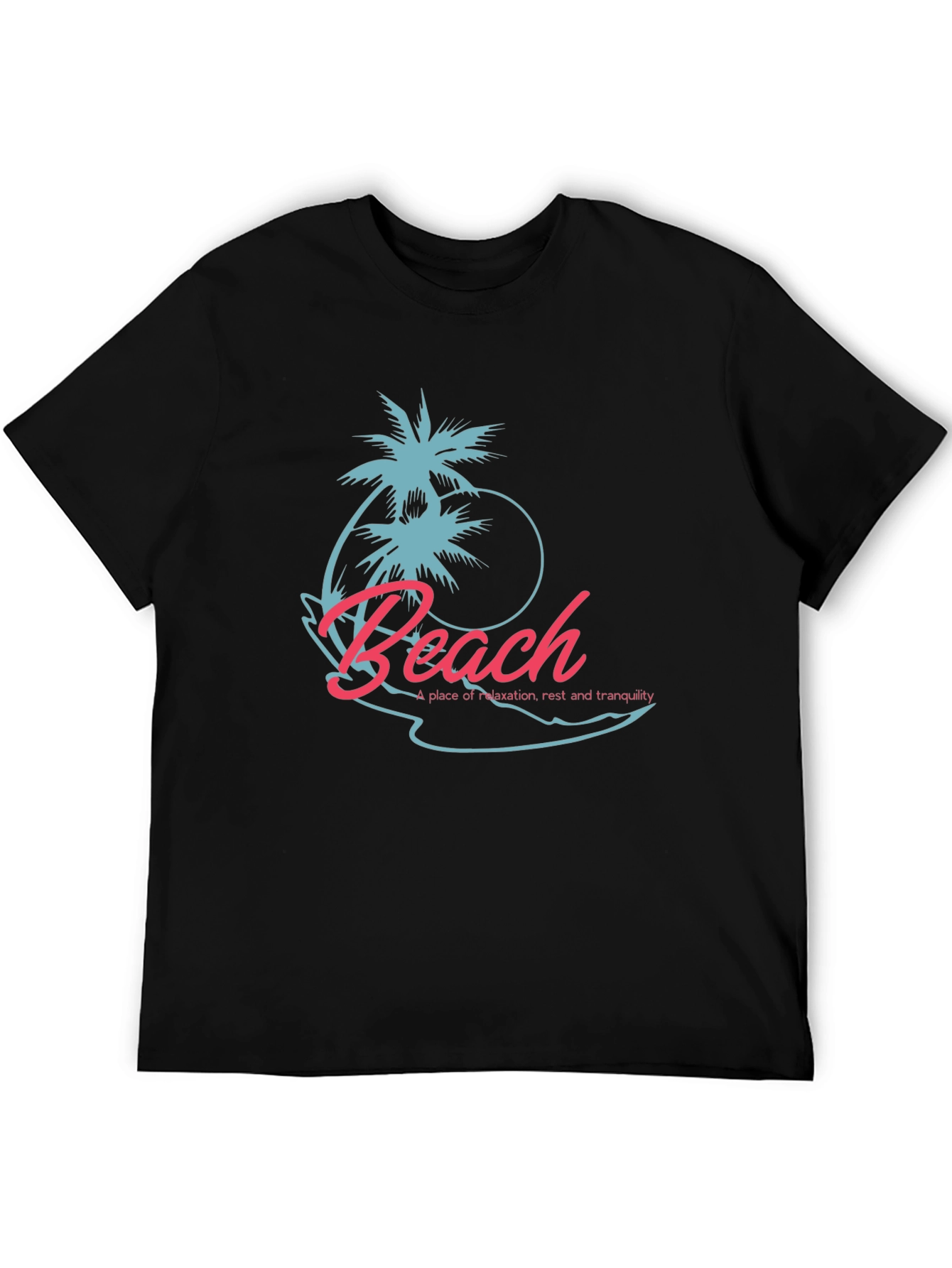 Tropical Beach Graphic T-Shirt - Relaxation Style