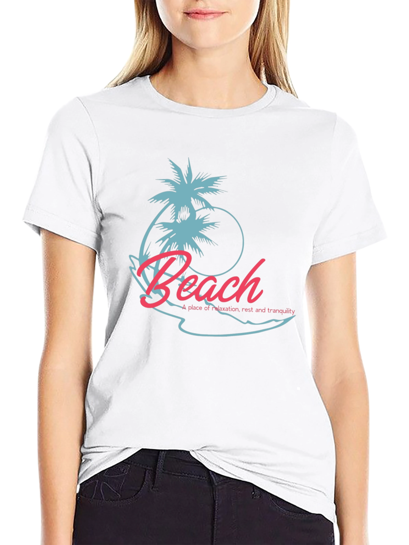 Tropical Beach Graphic T-Shirt - Relaxation Style