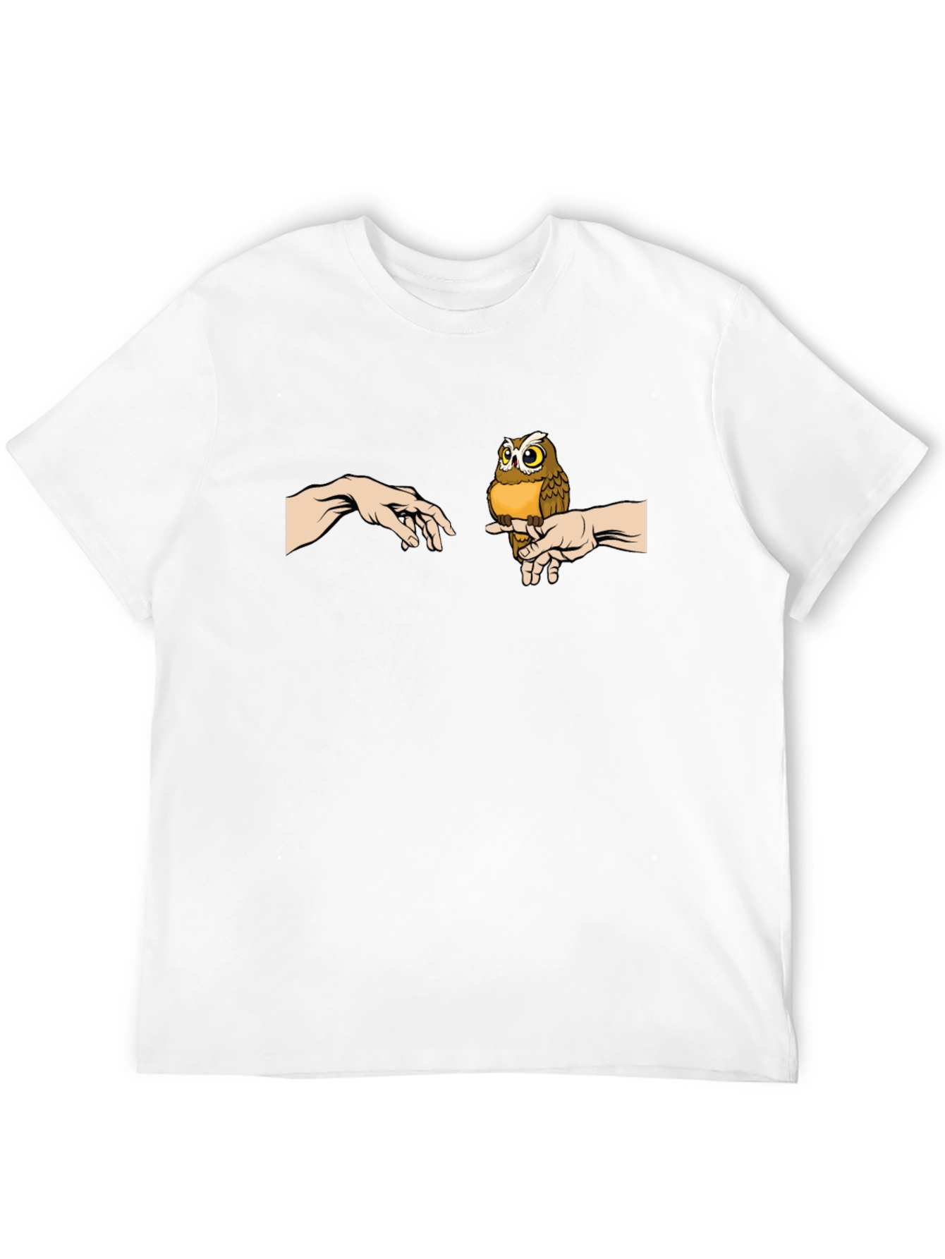 Owl Creation Graphic Tee - Soft Black Cotton Shirt