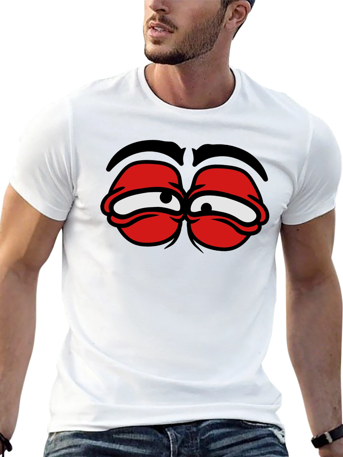 Funny Cartoon Eyes Graphic T-Shirt