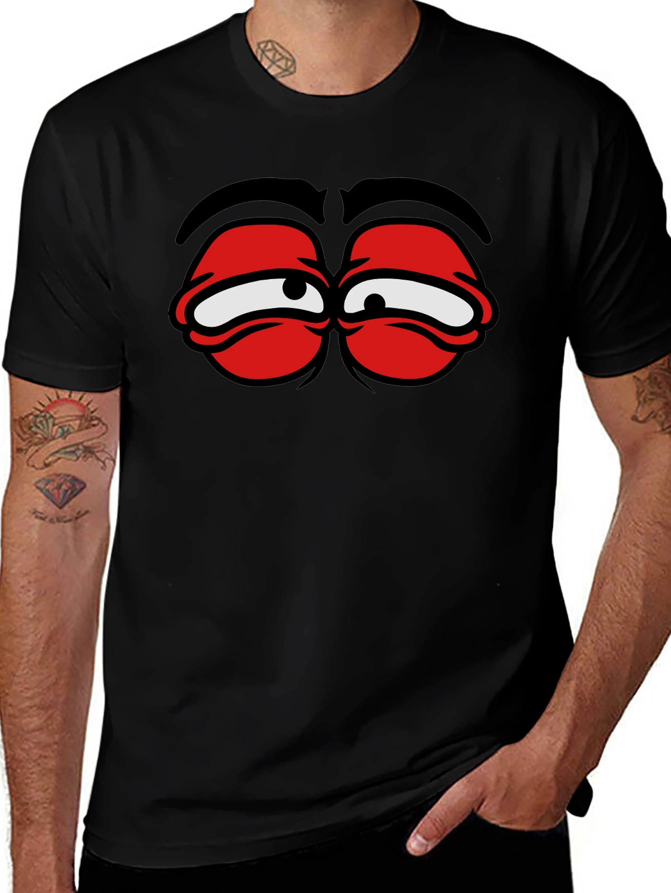 Funny Cartoon Eyes Graphic T-Shirt
