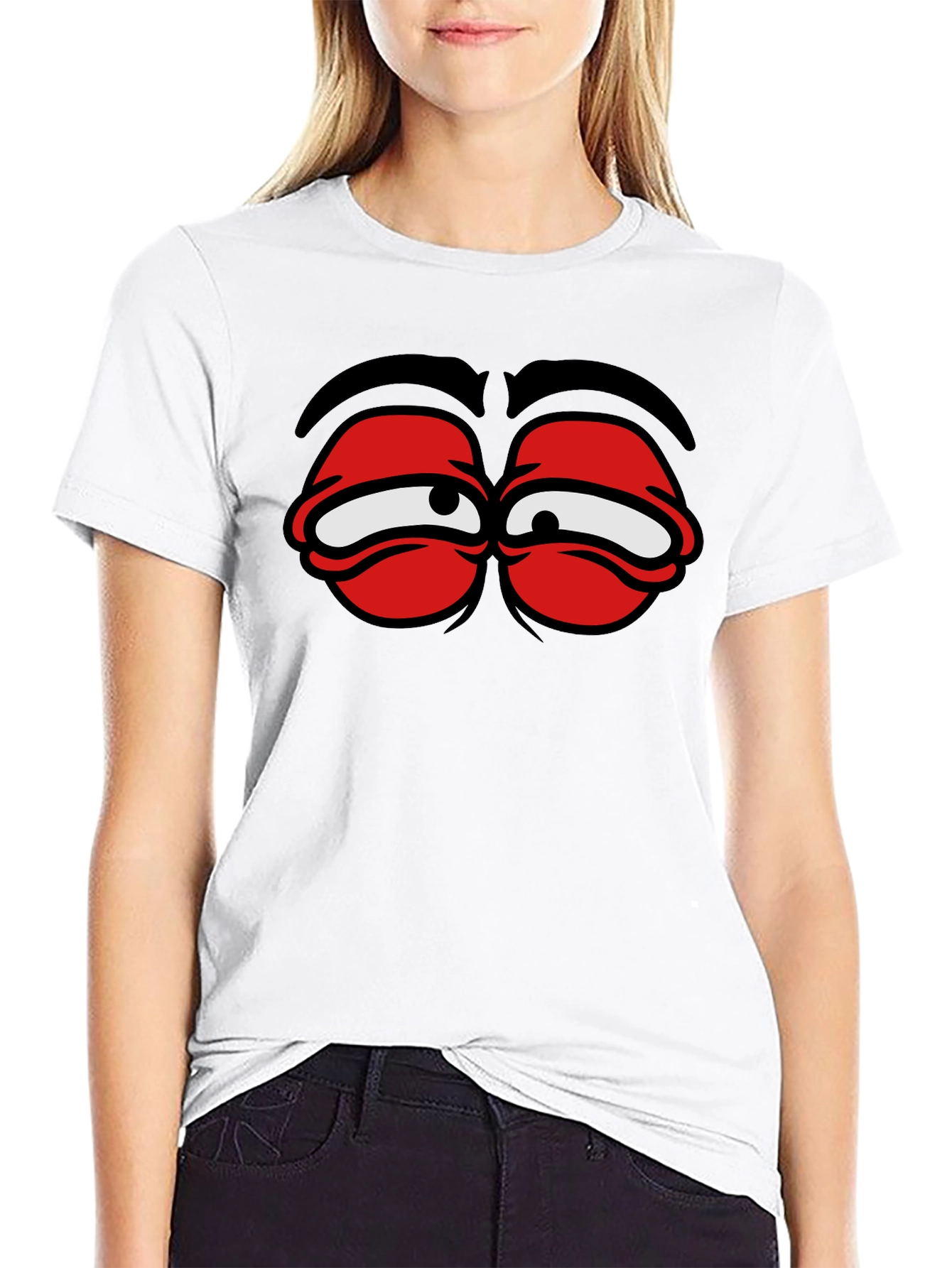 Funny Cartoon Eyes Graphic T-Shirt