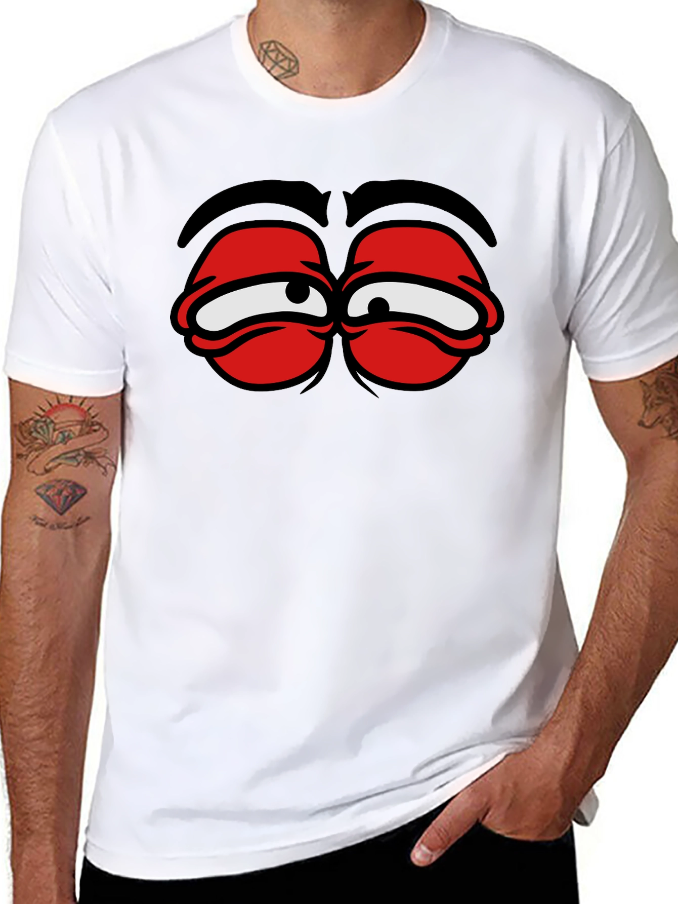 Funny Cartoon Eyes Graphic T-Shirt