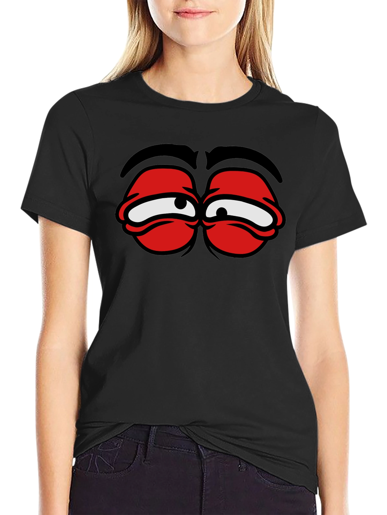 Funny Cartoon Eyes Graphic T-Shirt