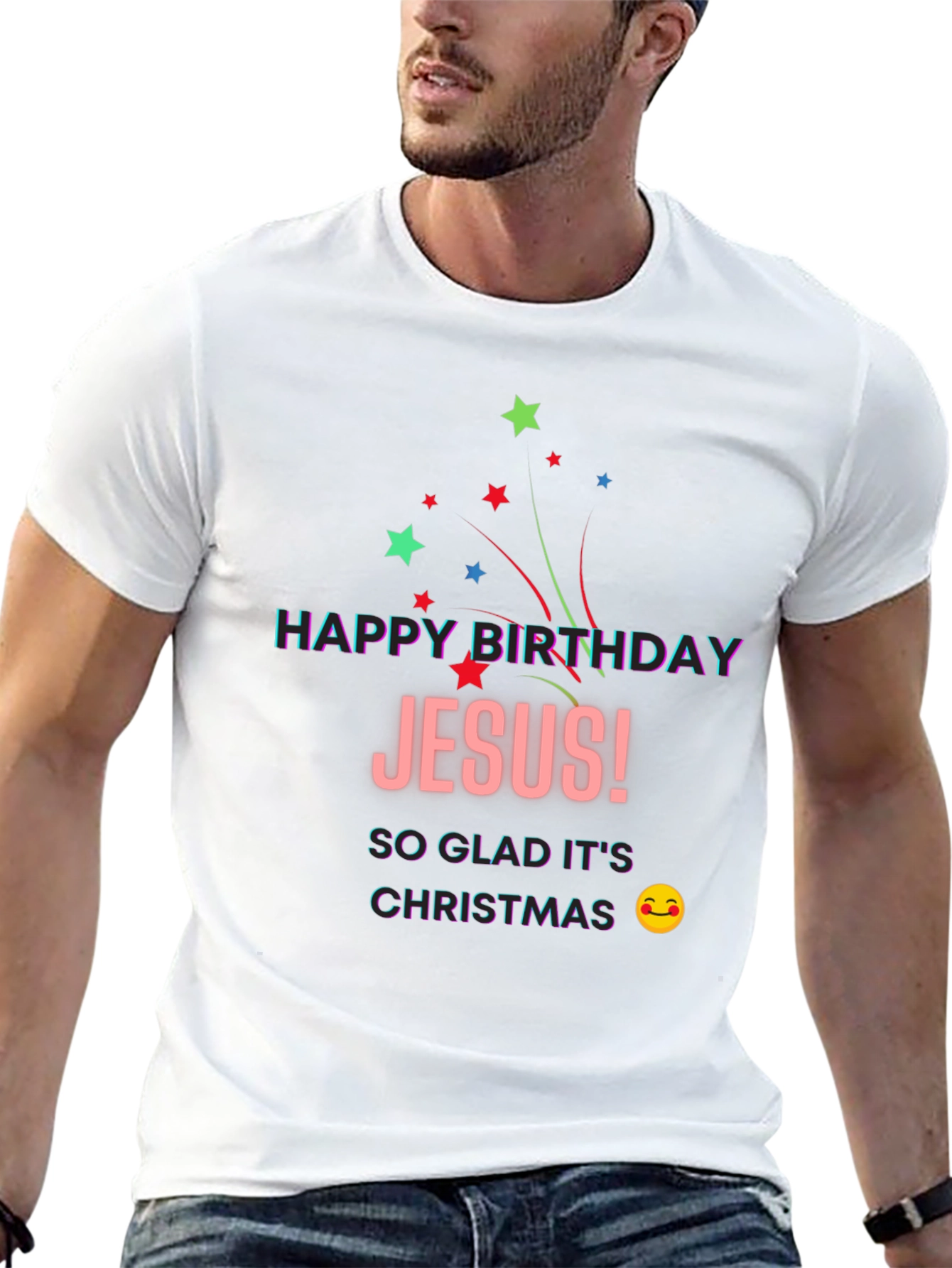 Happy Birthday Jesus T-Shirt Christmas Celebration Holiday Tee