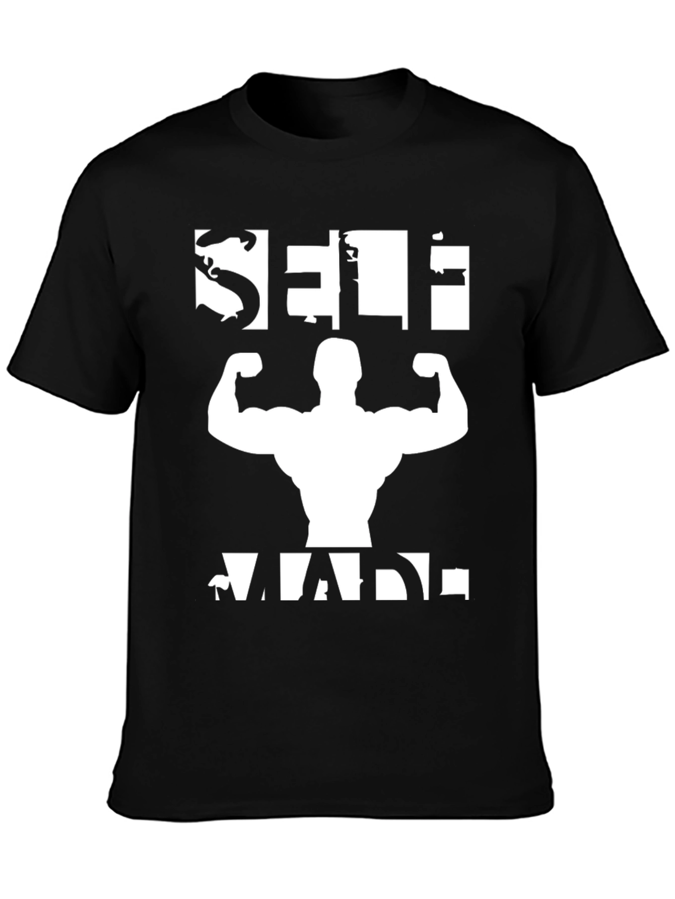 Self Made Graphic T-Shirt - Black Gym Fitness Tee