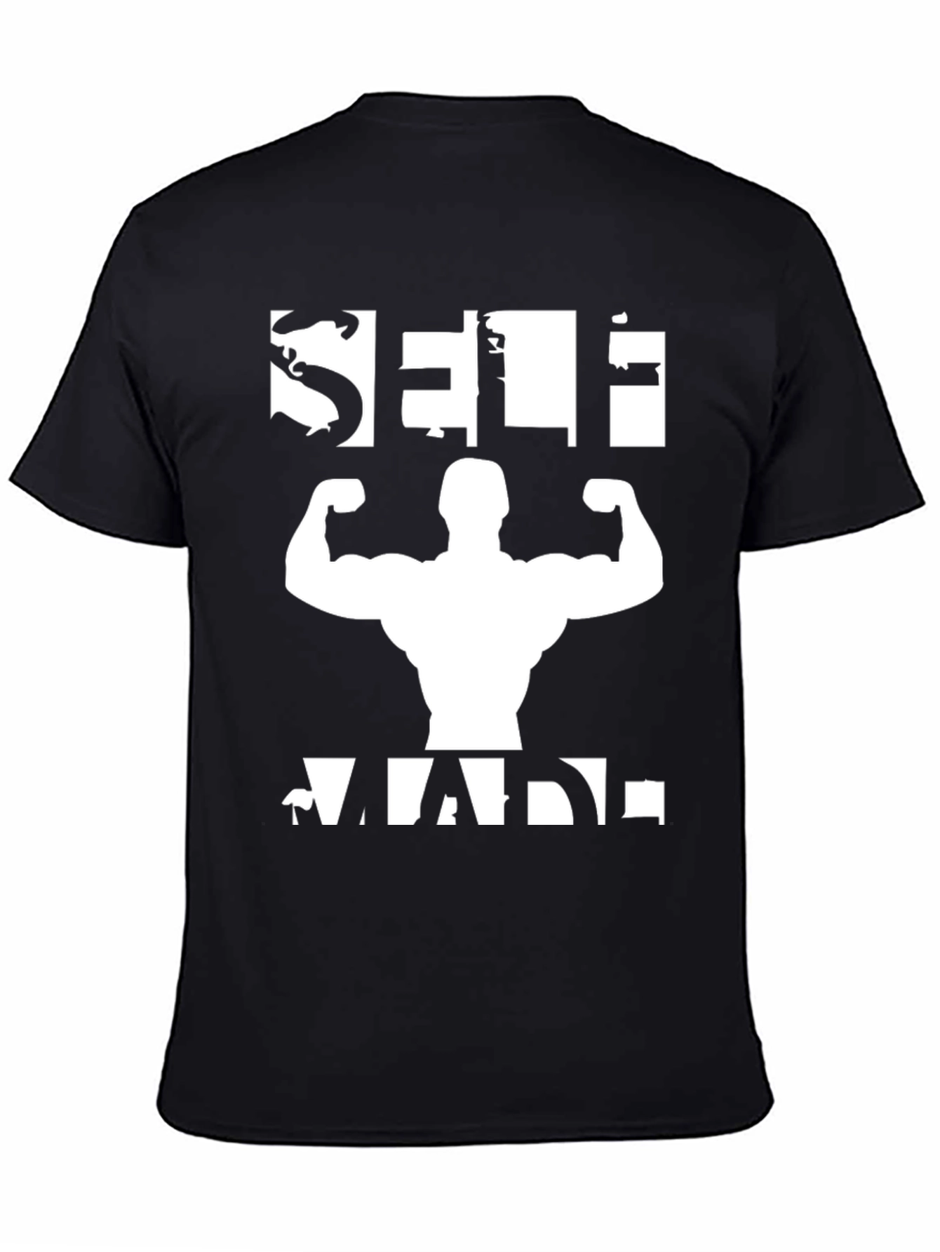 Self Made Graphic T-Shirt - Black Gym Fitness Tee
