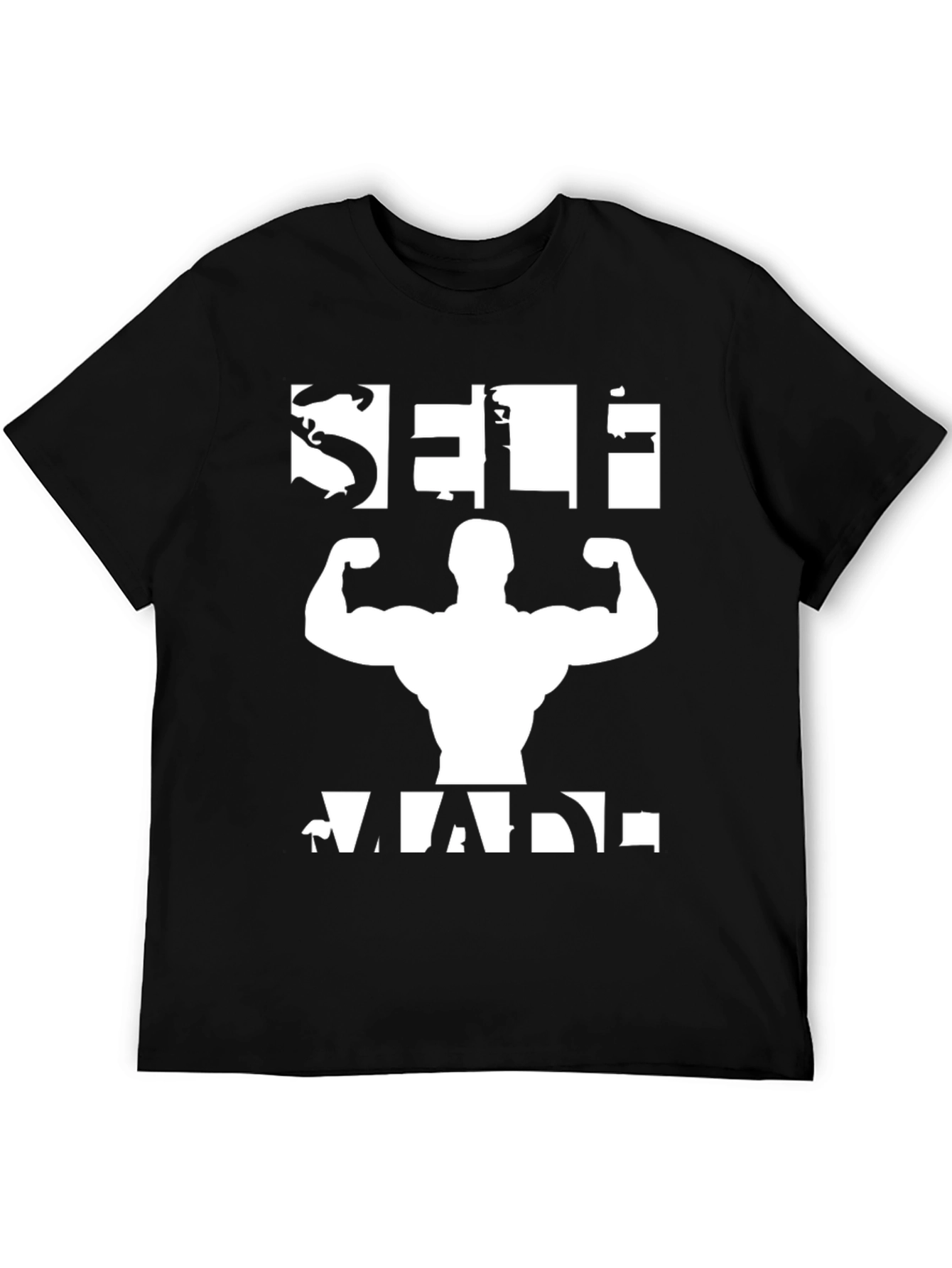 Self Made Graphic T-Shirt - Black Gym Fitness Tee