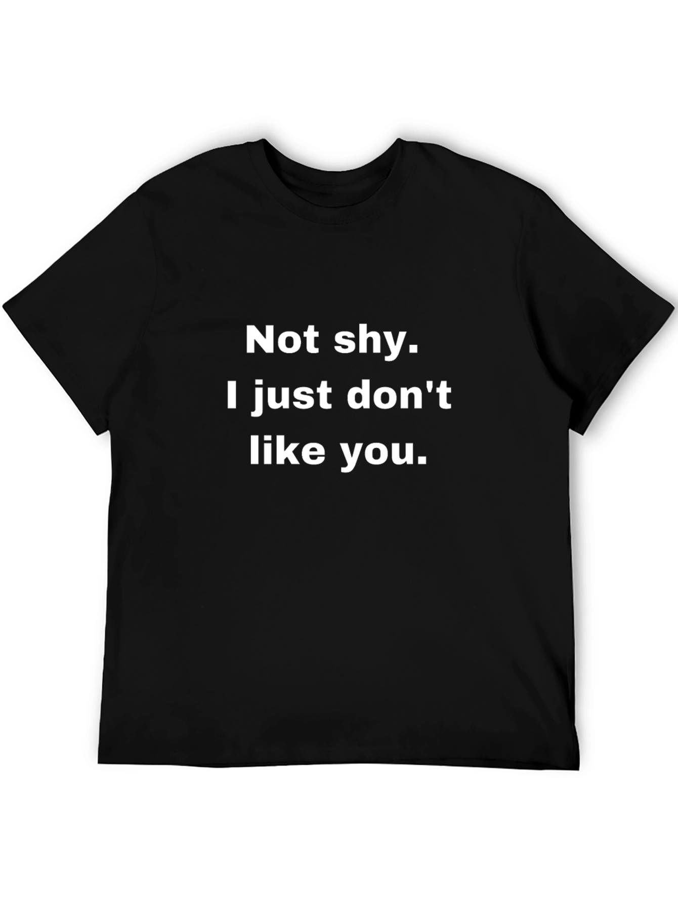 Not Shy Funny Graphic Tee - Black Cotton T-Shirt