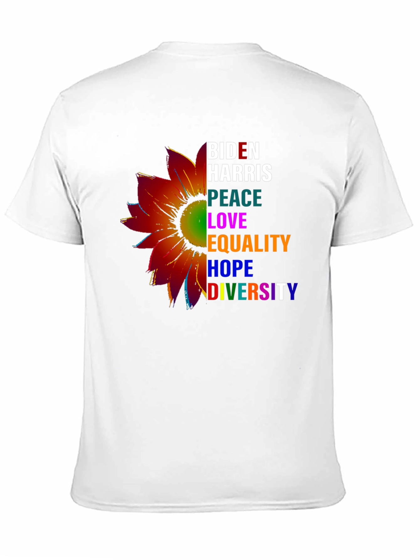 Biden Harris Peace Love Equality Graphic T-Shirt