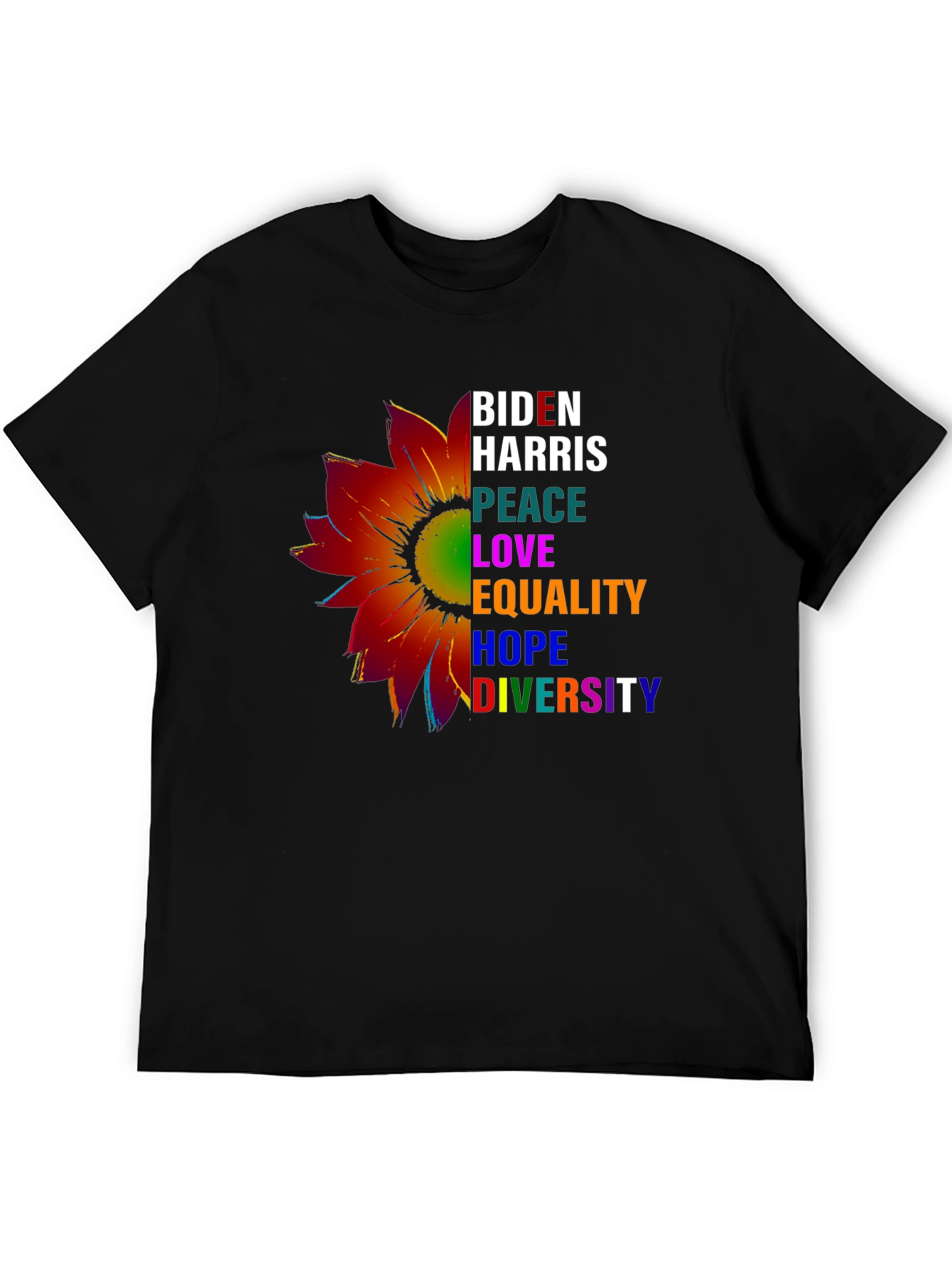 Biden Harris Peace Love Equality Graphic T-Shirt