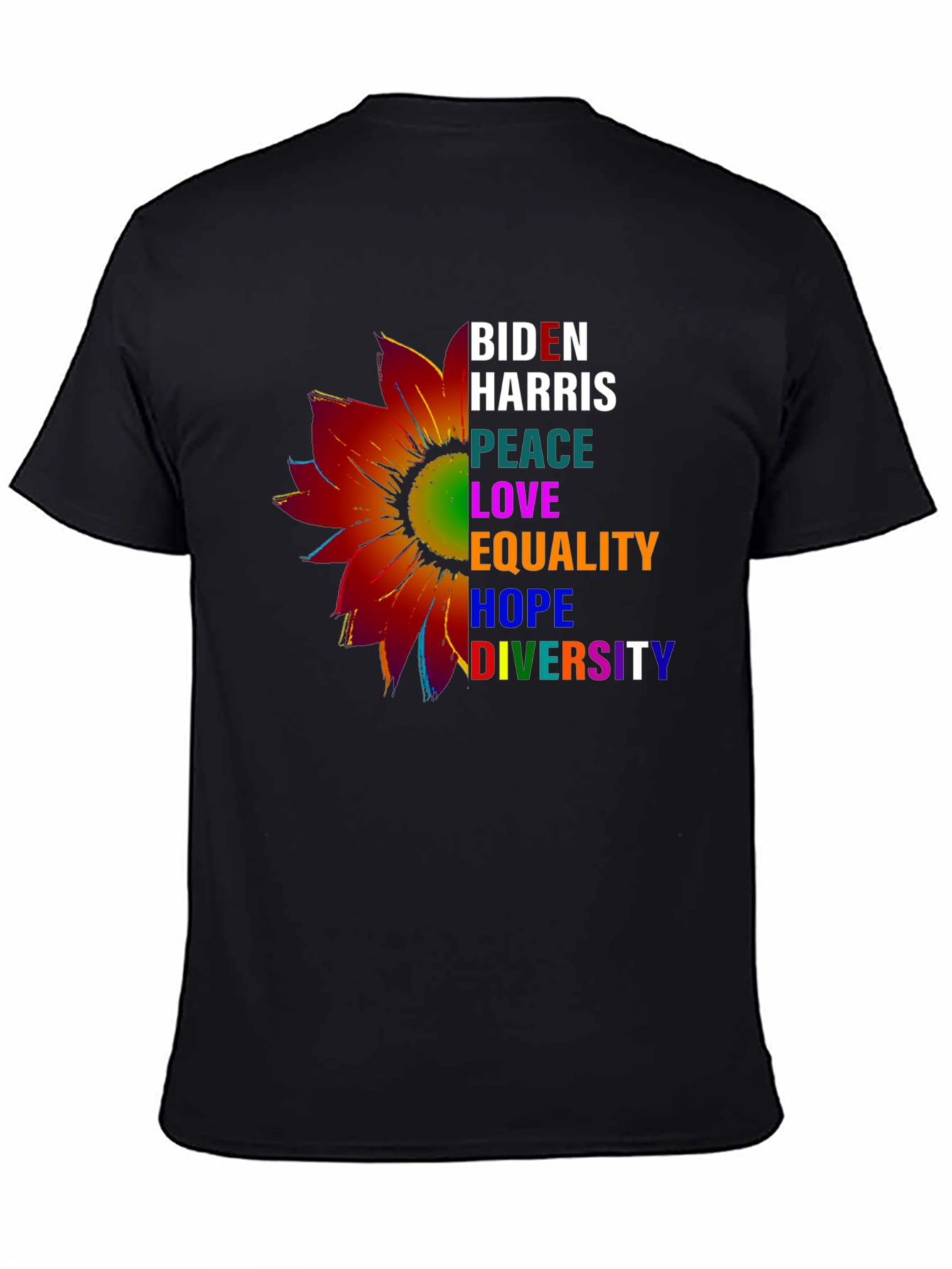 Biden Harris Peace Love Equality Graphic T-Shirt
