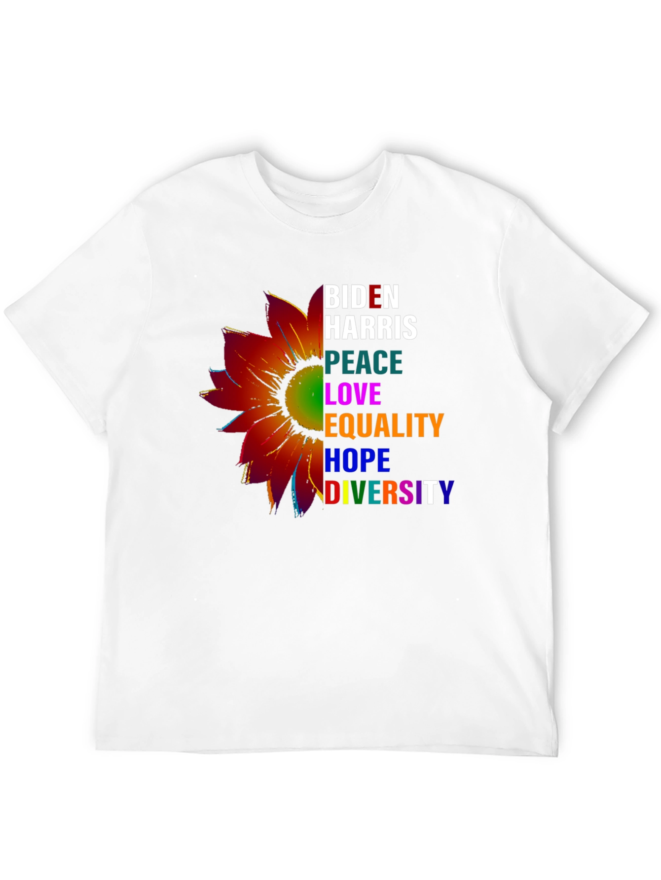 Biden Harris Peace Love Equality Graphic T-Shirt