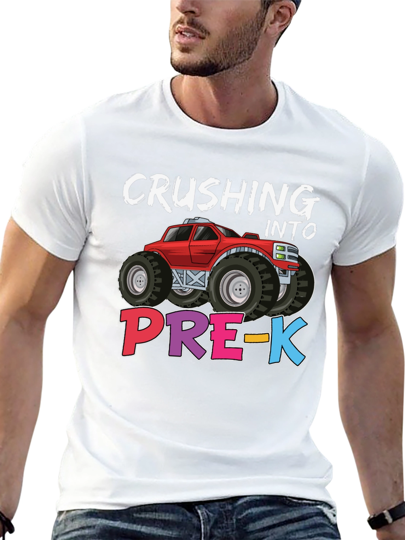 Crushing into Pre-K Monster Truck Kids T-Shirt
