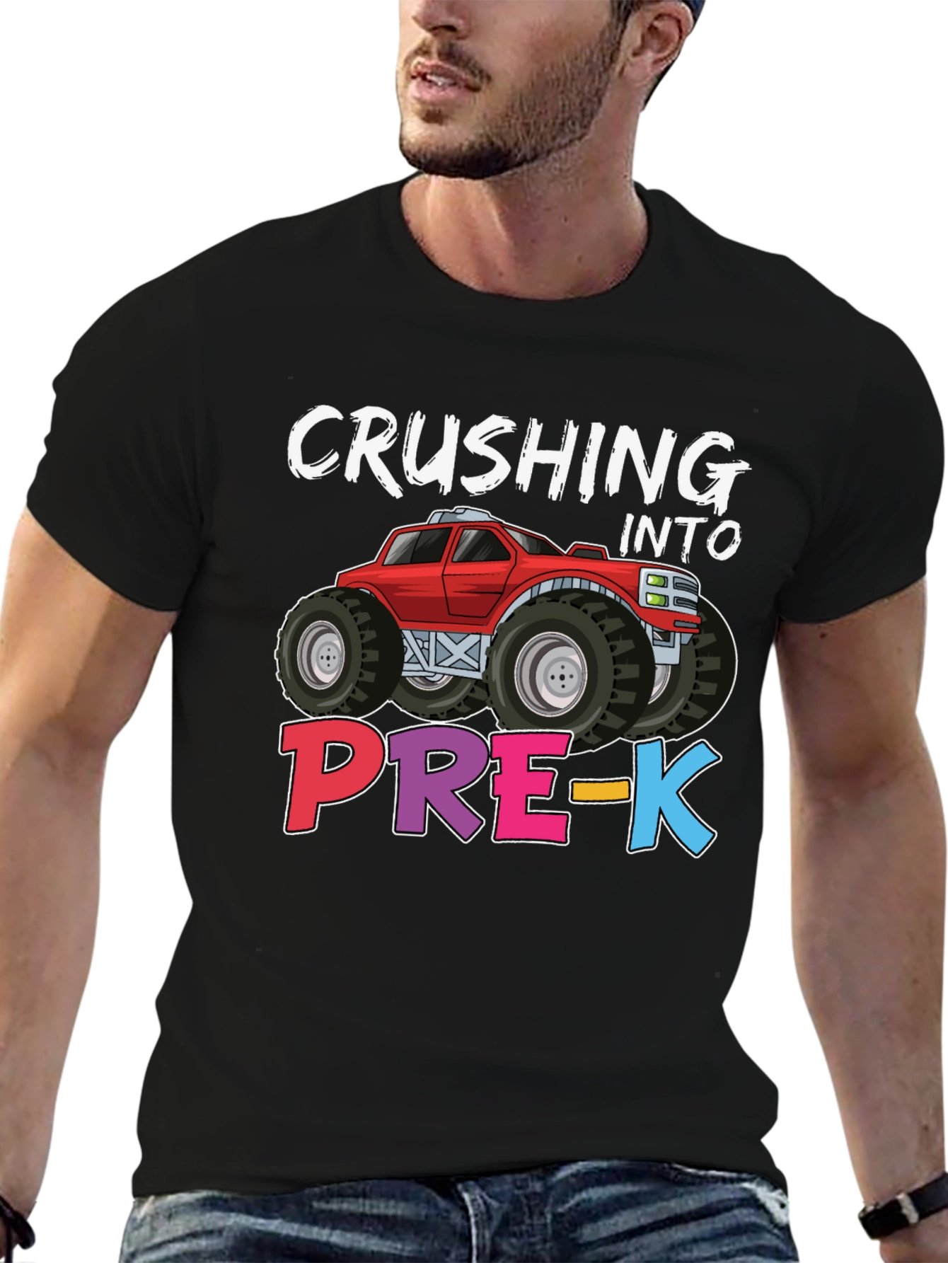Crushing into Pre-K Monster Truck Kids T-Shirt
