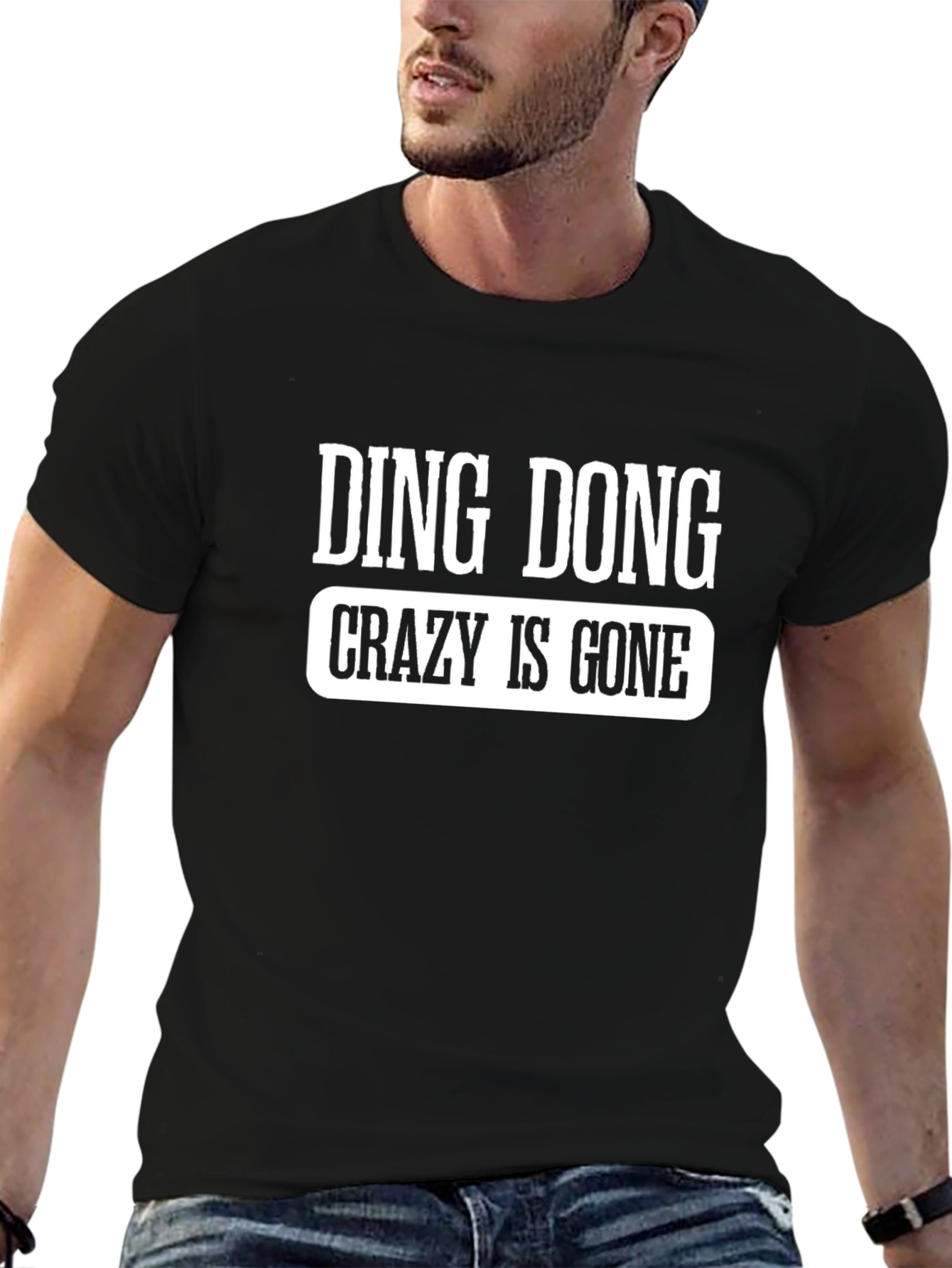 Ding Dong Crazy Is Gone Graphic T-Shirt - Black