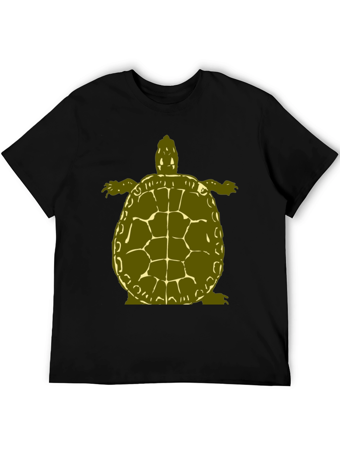 Olive Turtle Graphic Black T-Shirt