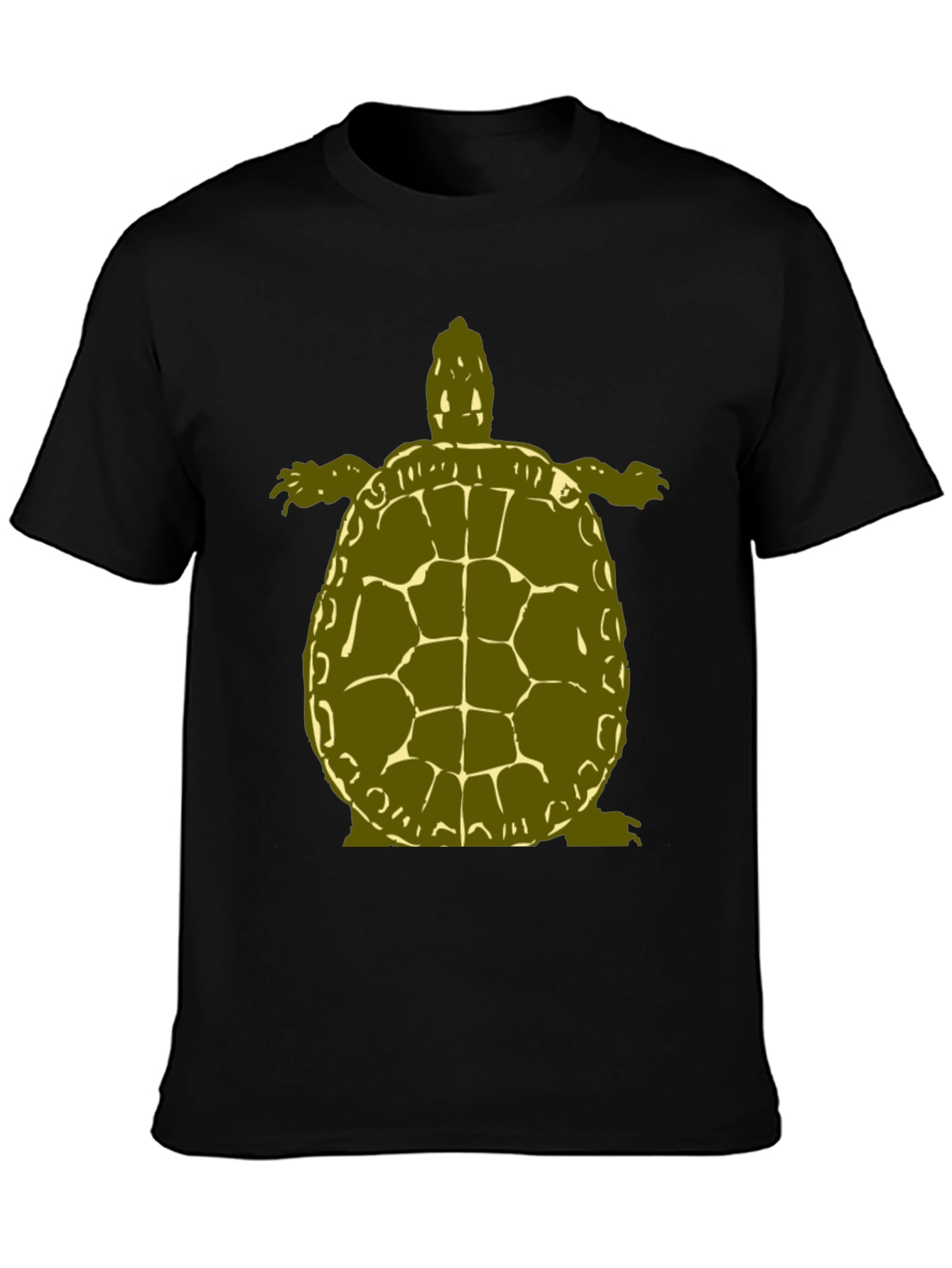 Olive Turtle Graphic Black T-Shirt