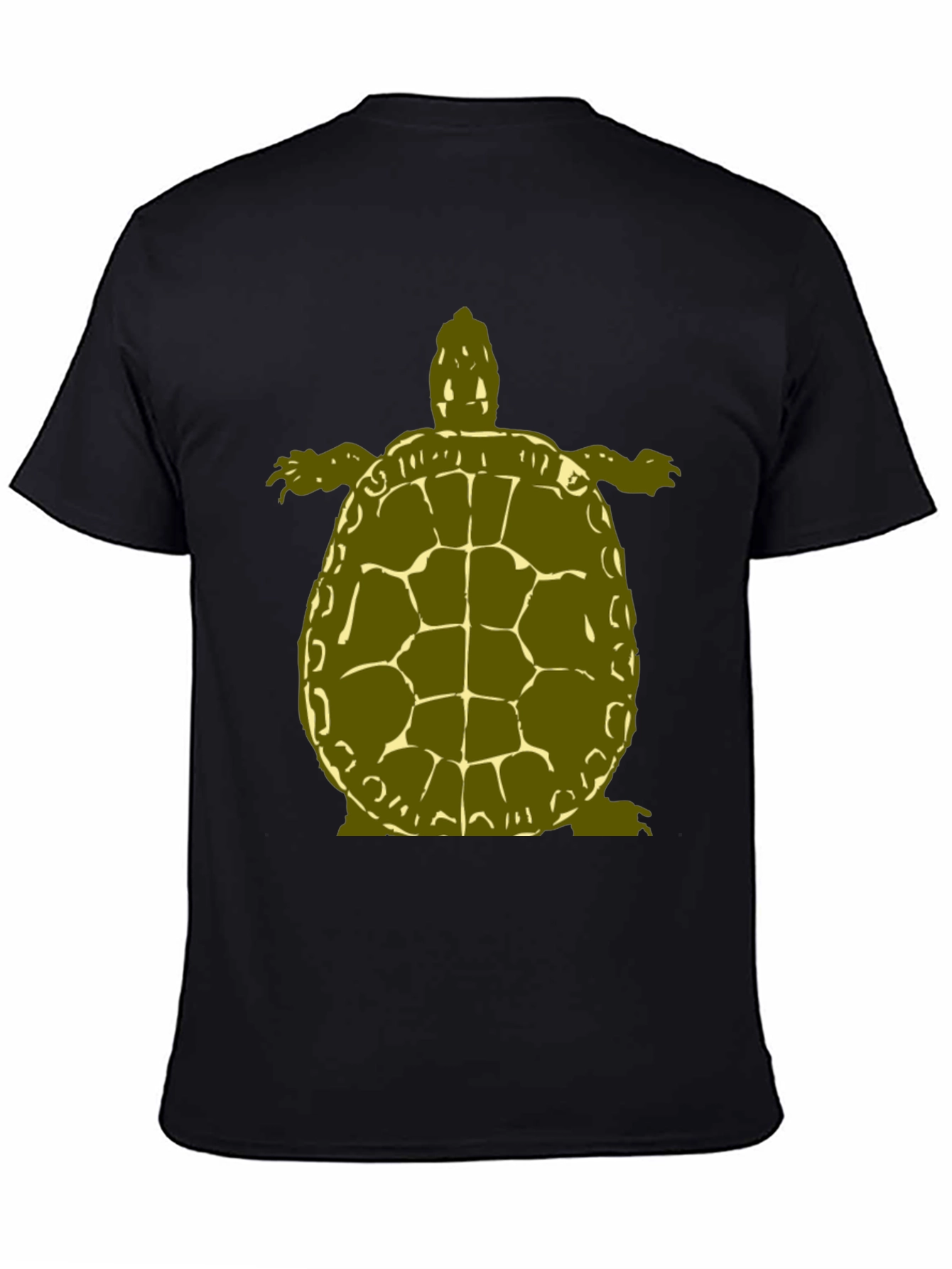 Olive Turtle Graphic Black T-Shirt