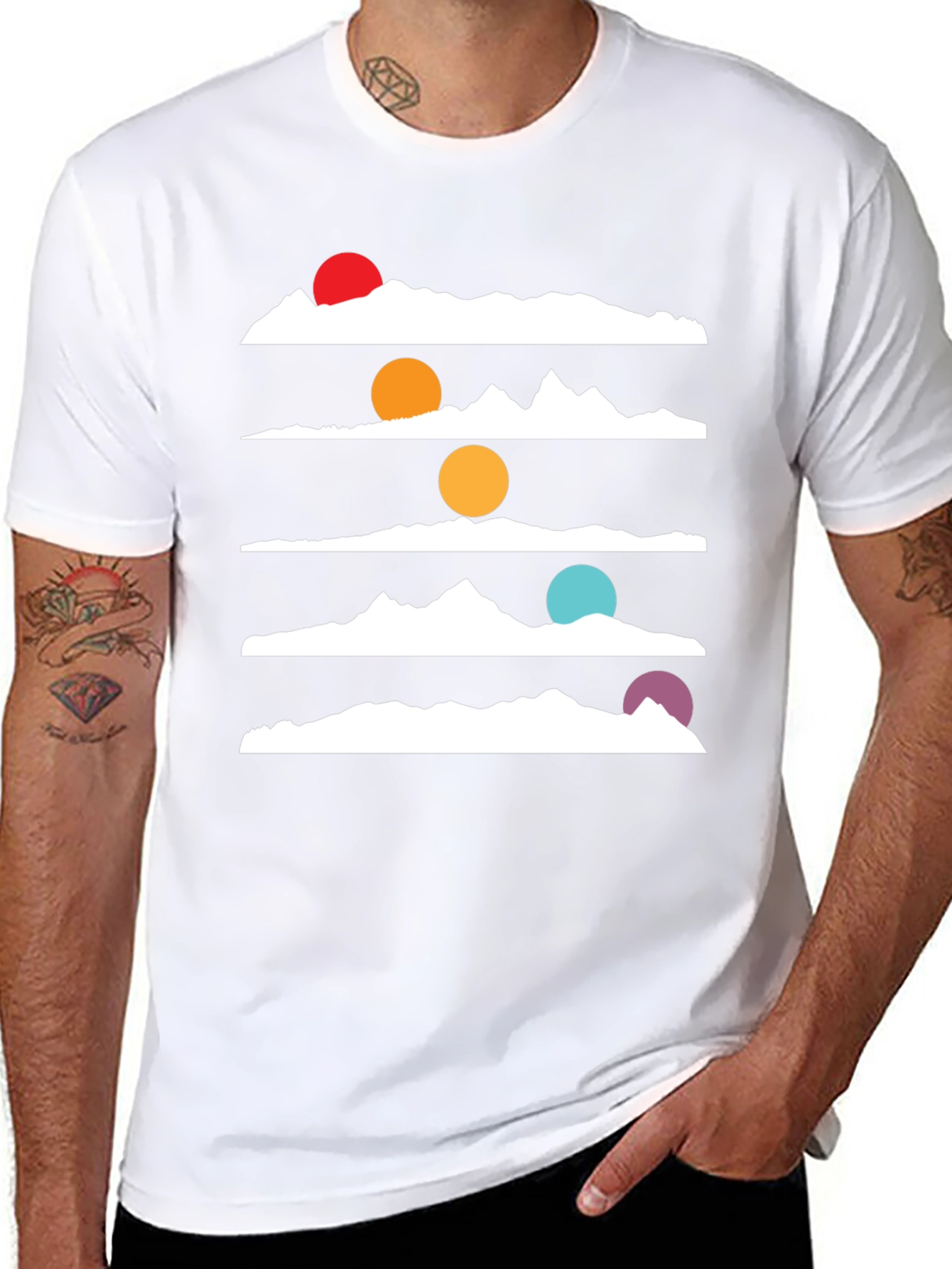 Mountain Range Horizon Graphic Tee - Black
