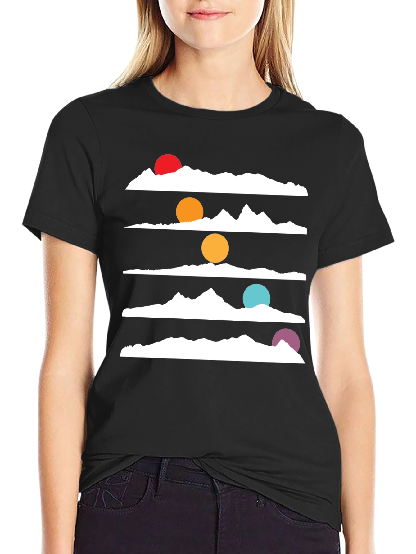 Mountain Range Horizon Graphic Tee - Black