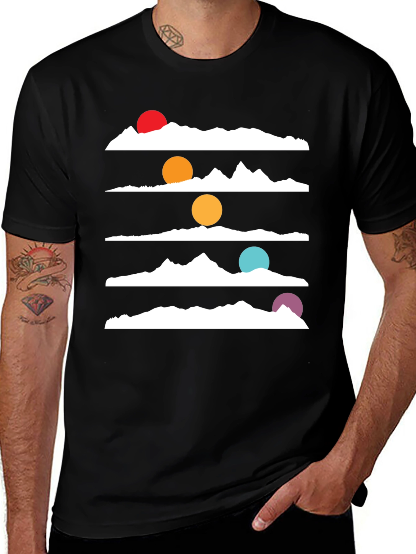 Mountain Range Horizon Graphic Tee - Black