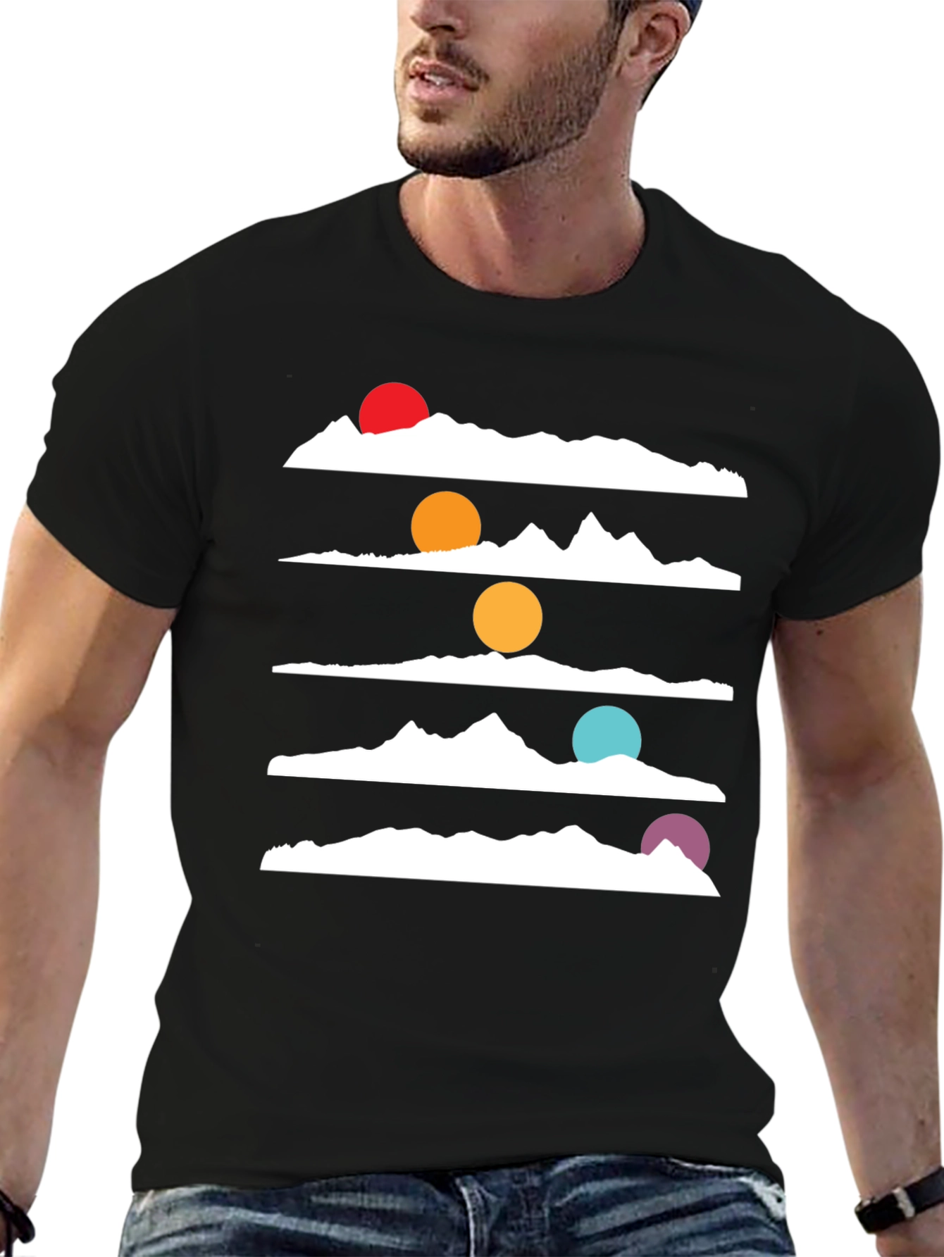Mountain Range Horizon Graphic Tee - Black