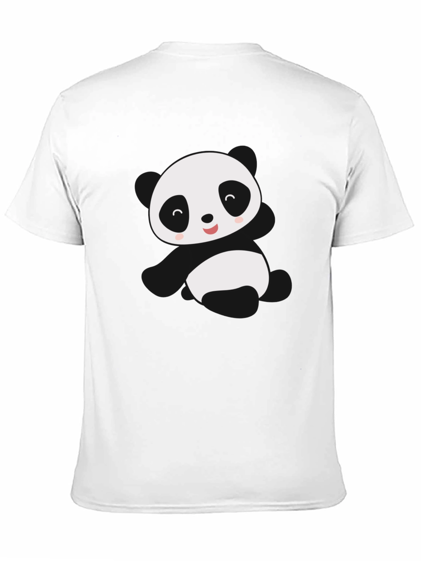 Cute Panda Graphic Tee - Black Cotton Blend