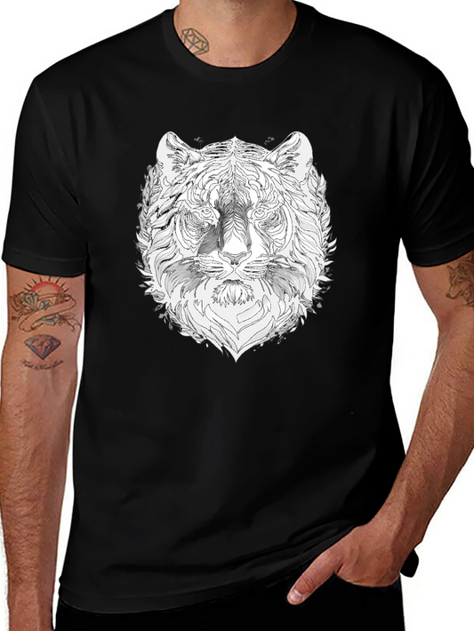 Tiger Graphic Black T-Shirt - Stylish Mens Tee
