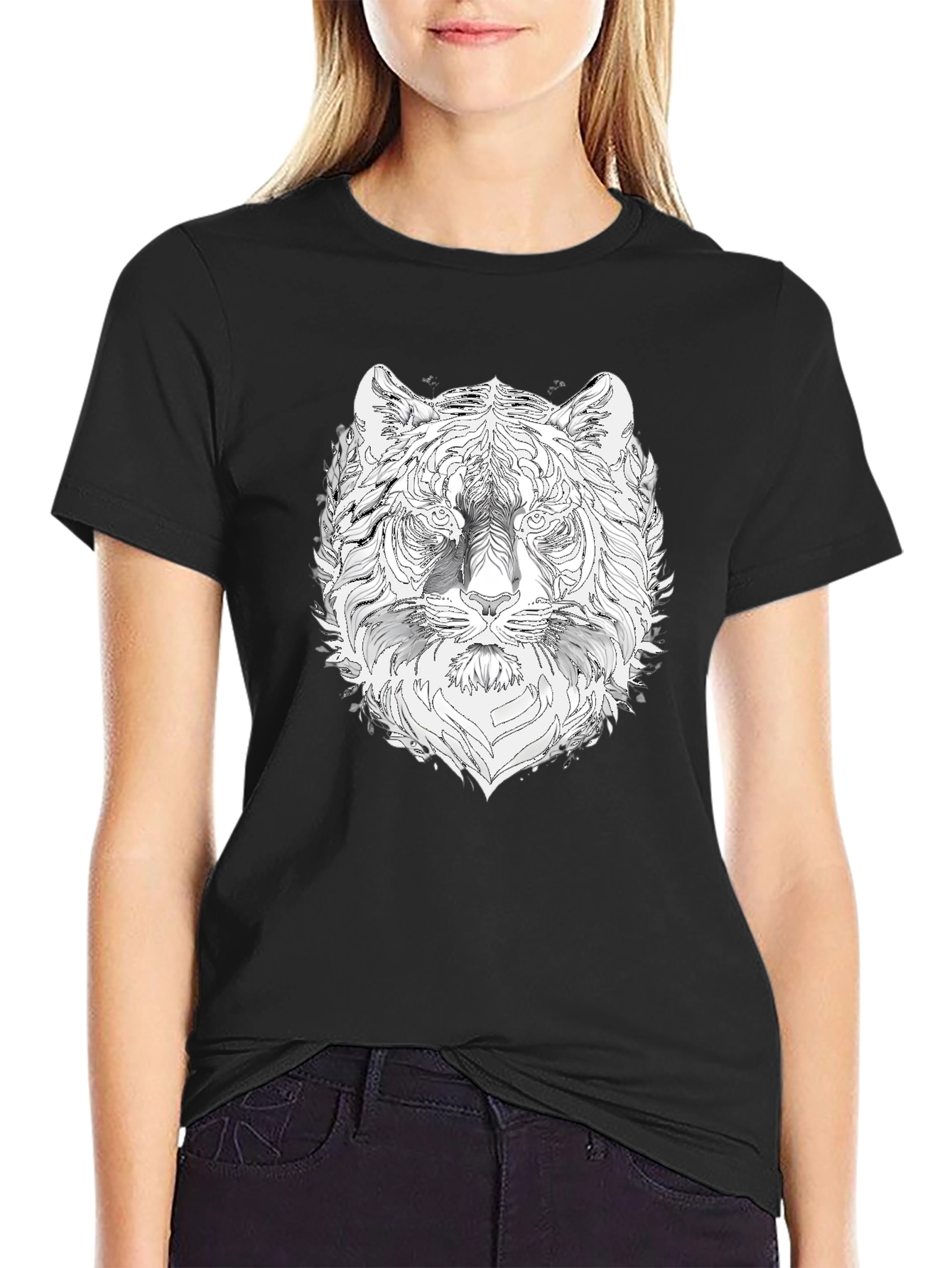 Tiger Graphic Black T-Shirt - Stylish Mens Tee