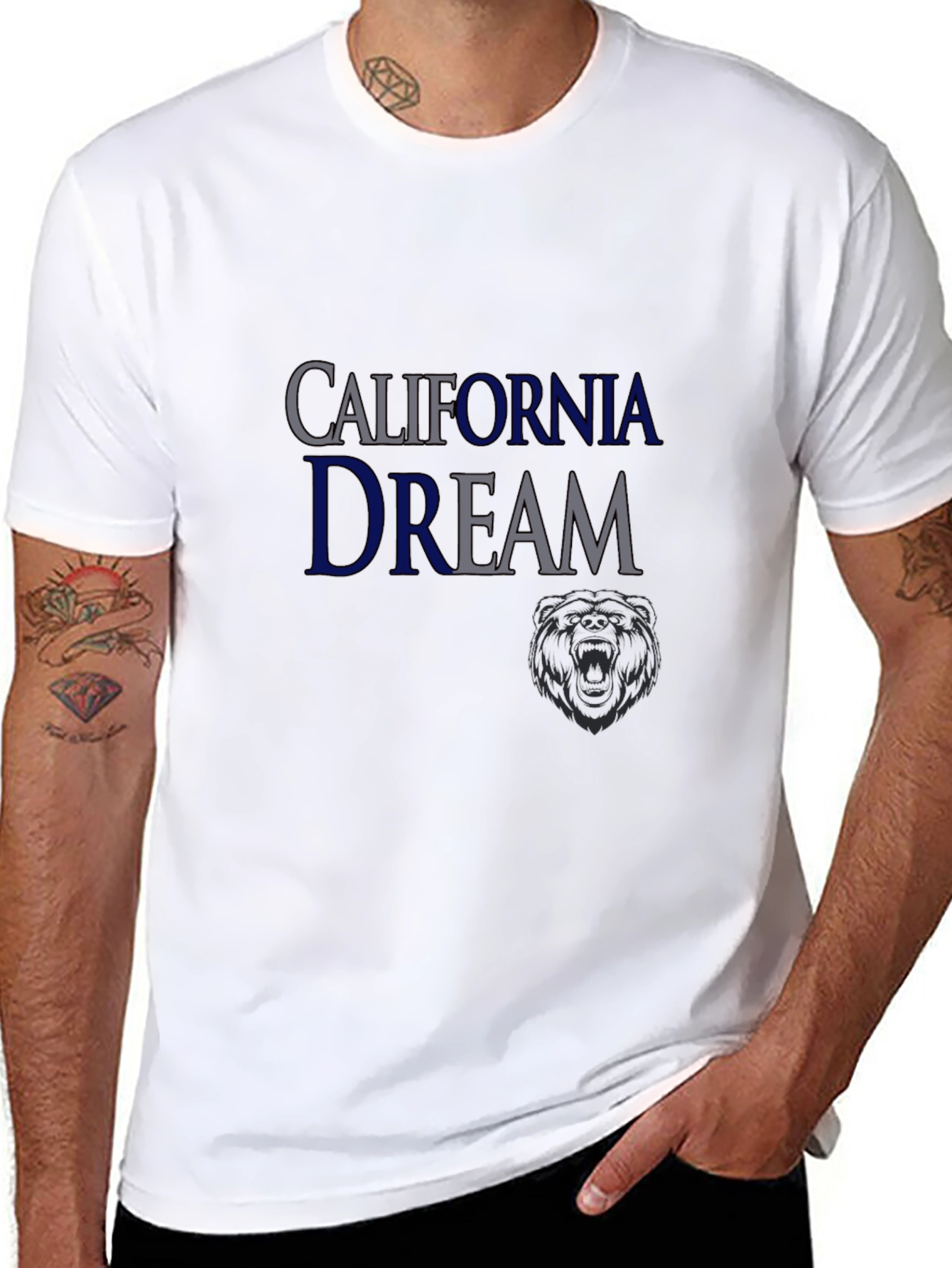California Dream Mens Black Graphic T-Shirt