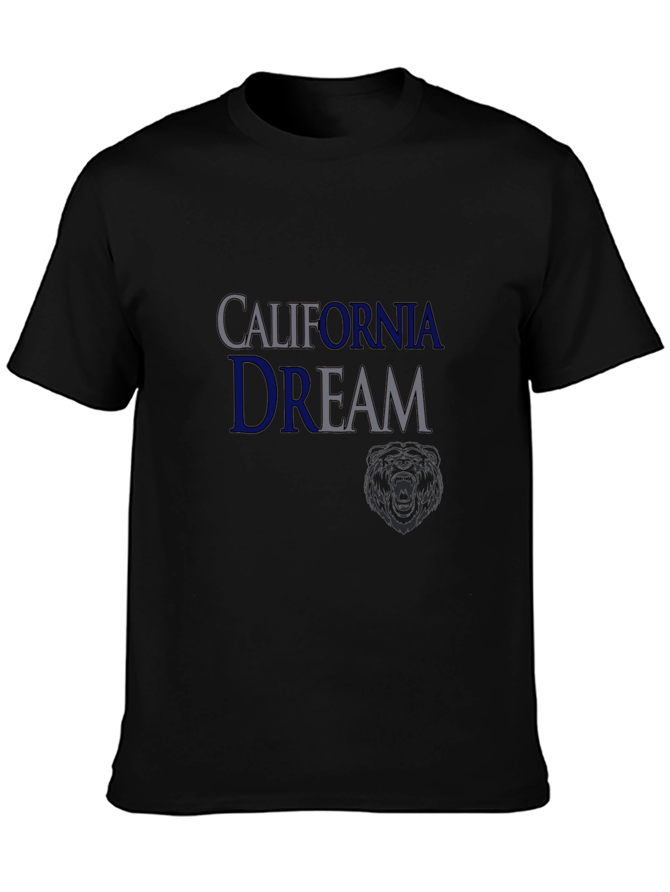 California Dream Mens Black Graphic T-Shirt