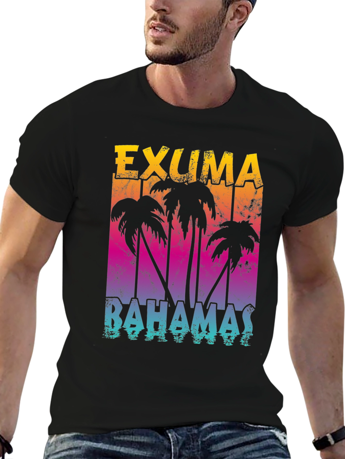 Exuma Bahamas Palm Tree Graphic T-Shirt