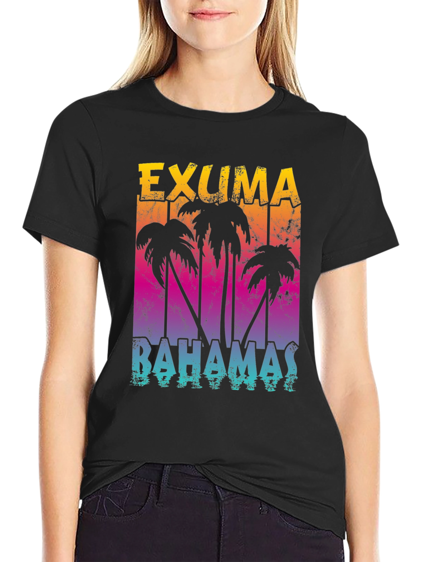 Exuma Bahamas Palm Tree Graphic T-Shirt
