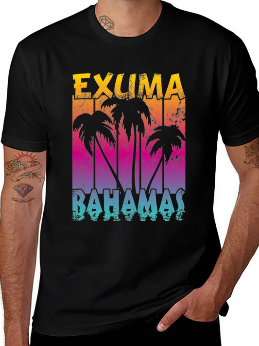 Exuma Bahamas Palm Tree Graphic T-Shirt