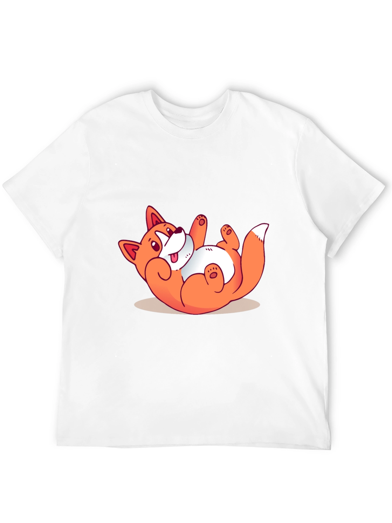 Funny Cartoon Fox Graphic Black T-Shirt