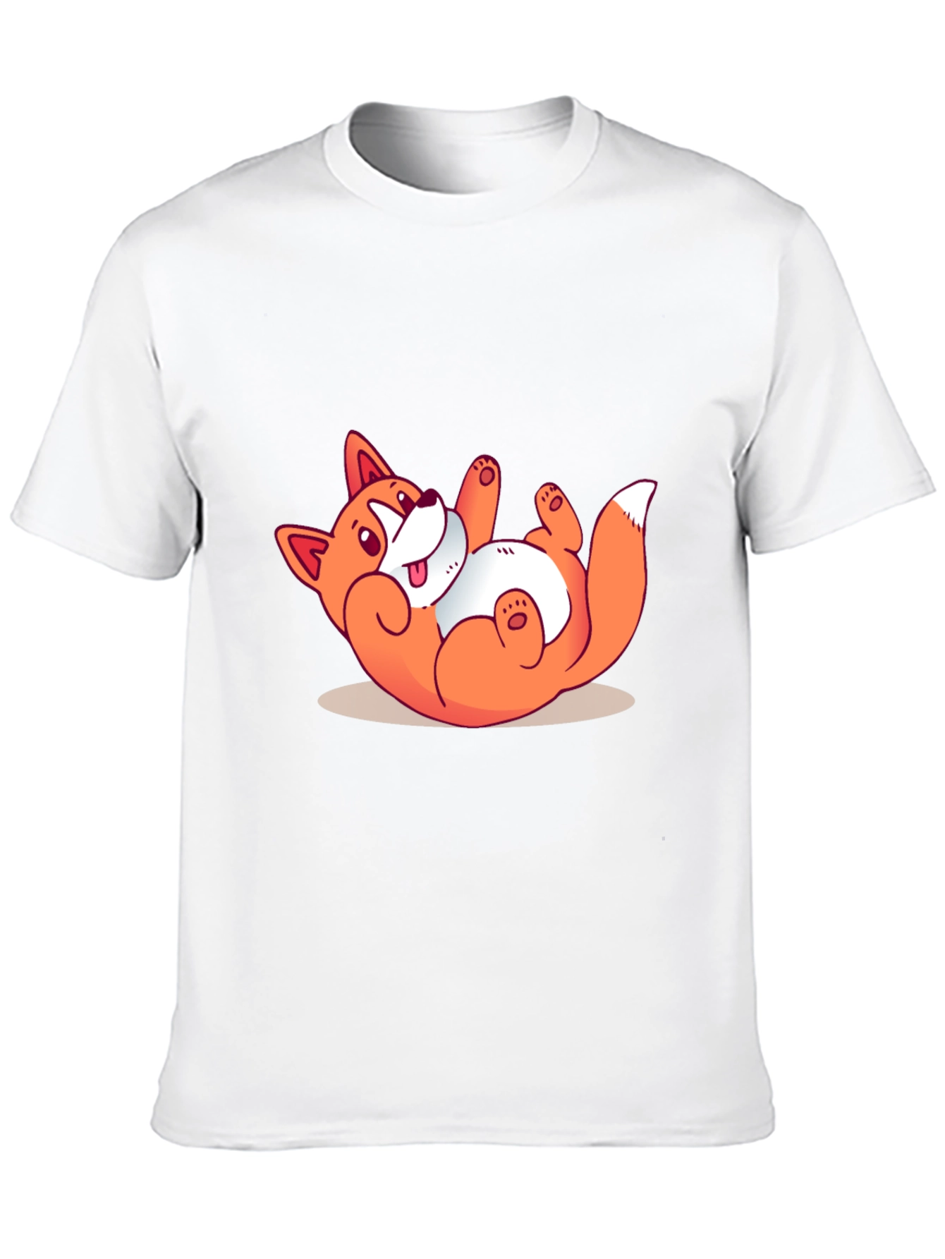 Funny Cartoon Fox Graphic Black T-Shirt