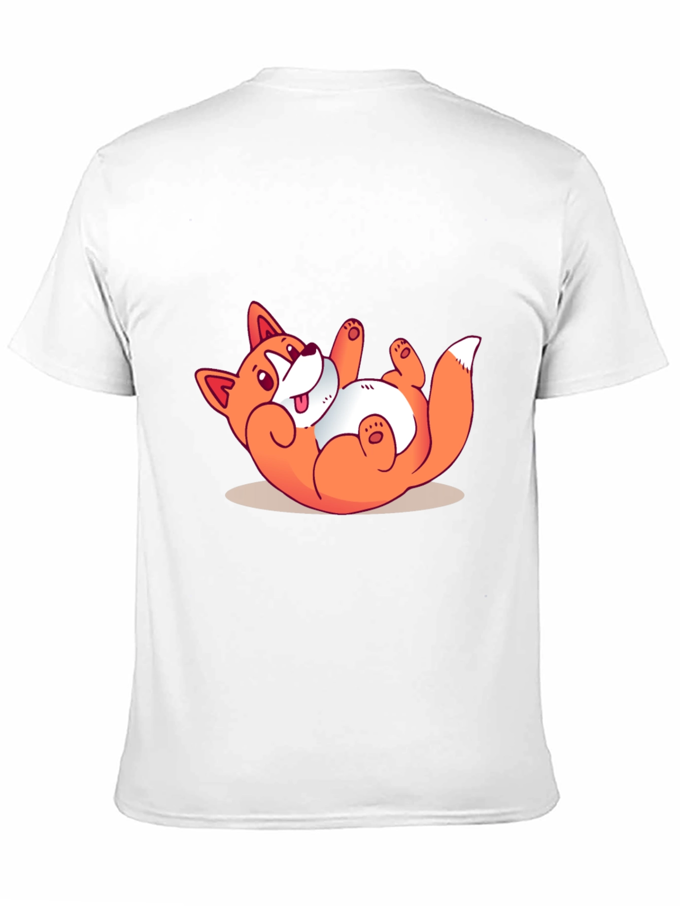 Funny Cartoon Fox Graphic Black T-Shirt