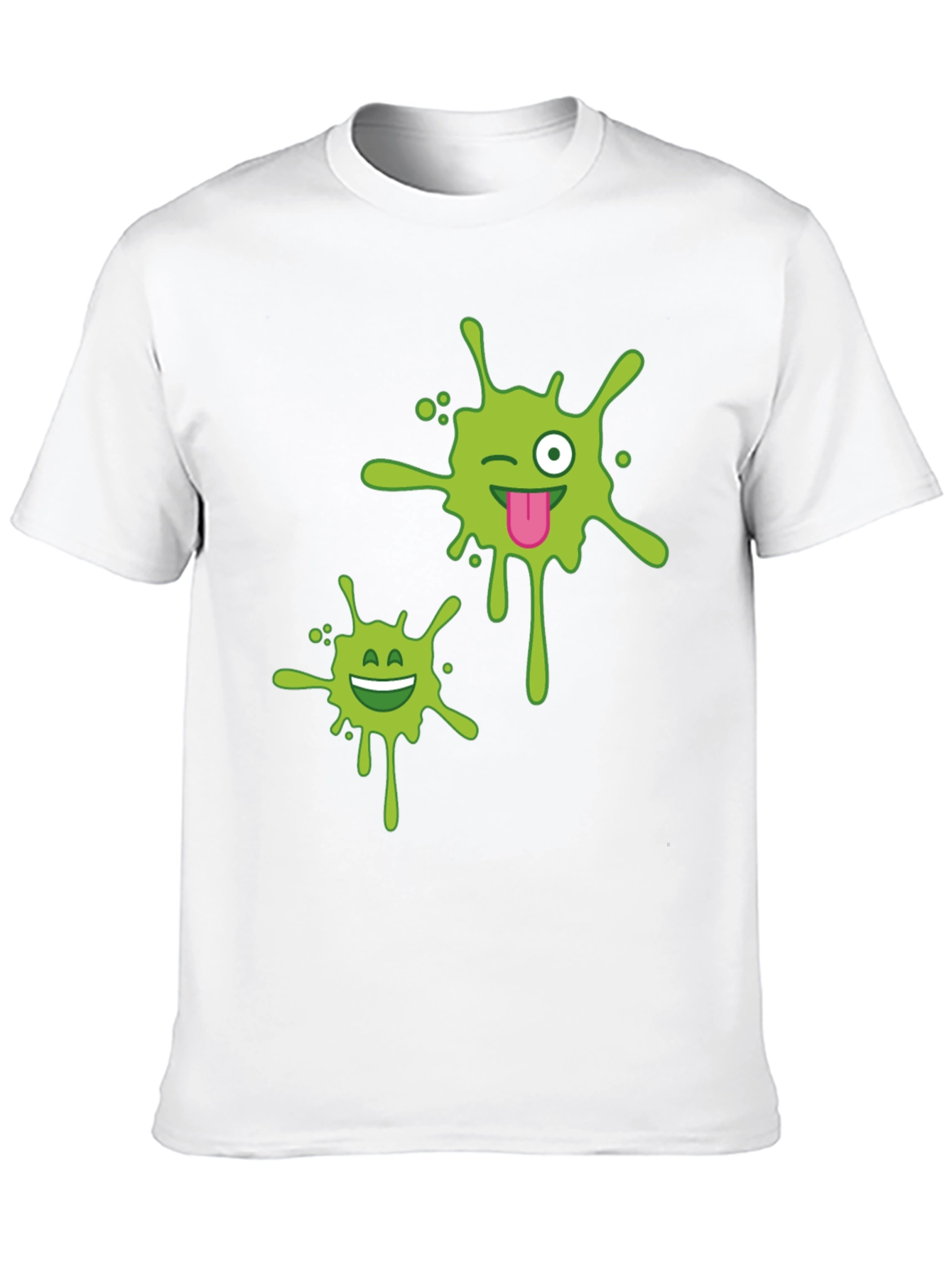 Mens Black T-shirt with Green Splatter Graphic
