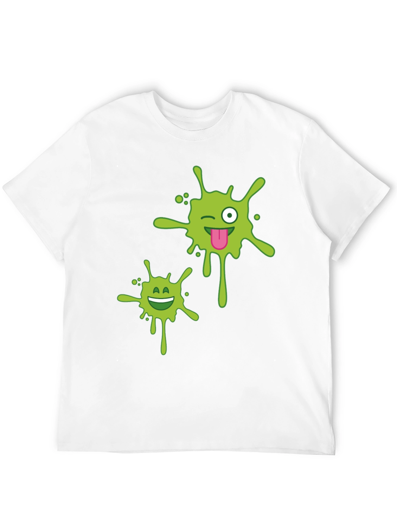 Mens Black T-shirt with Green Splatter Graphic